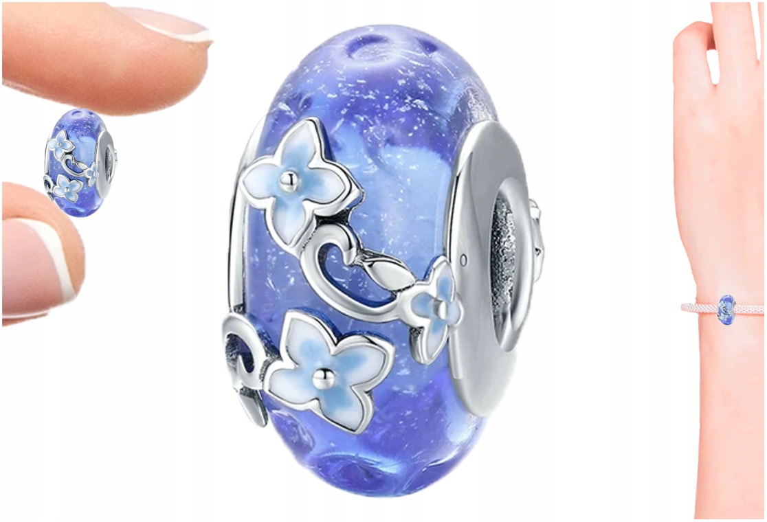 

Charms Kwiaty Murano Zawieszka Charms Srebro 925