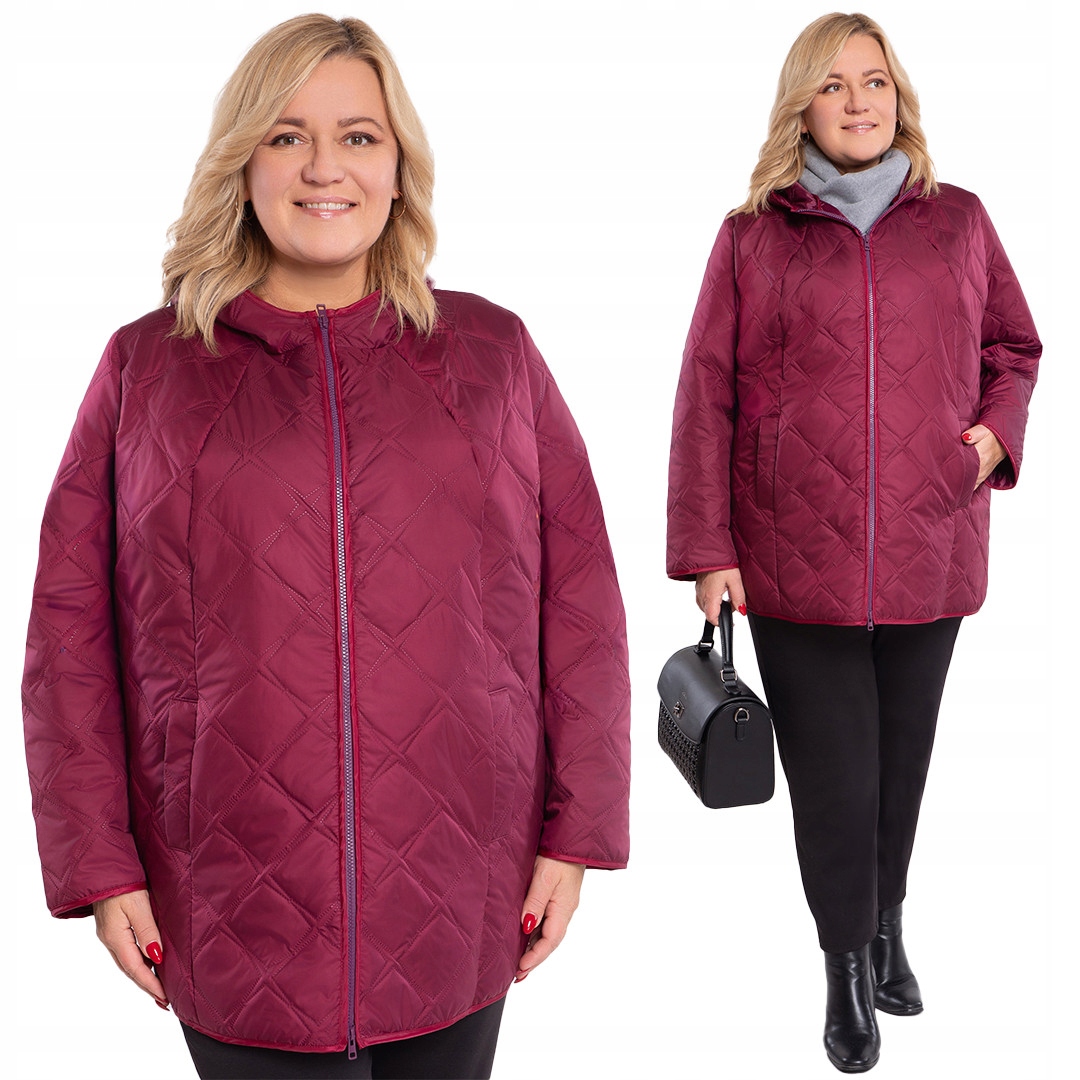 Třešňová prošívaná bunda 48