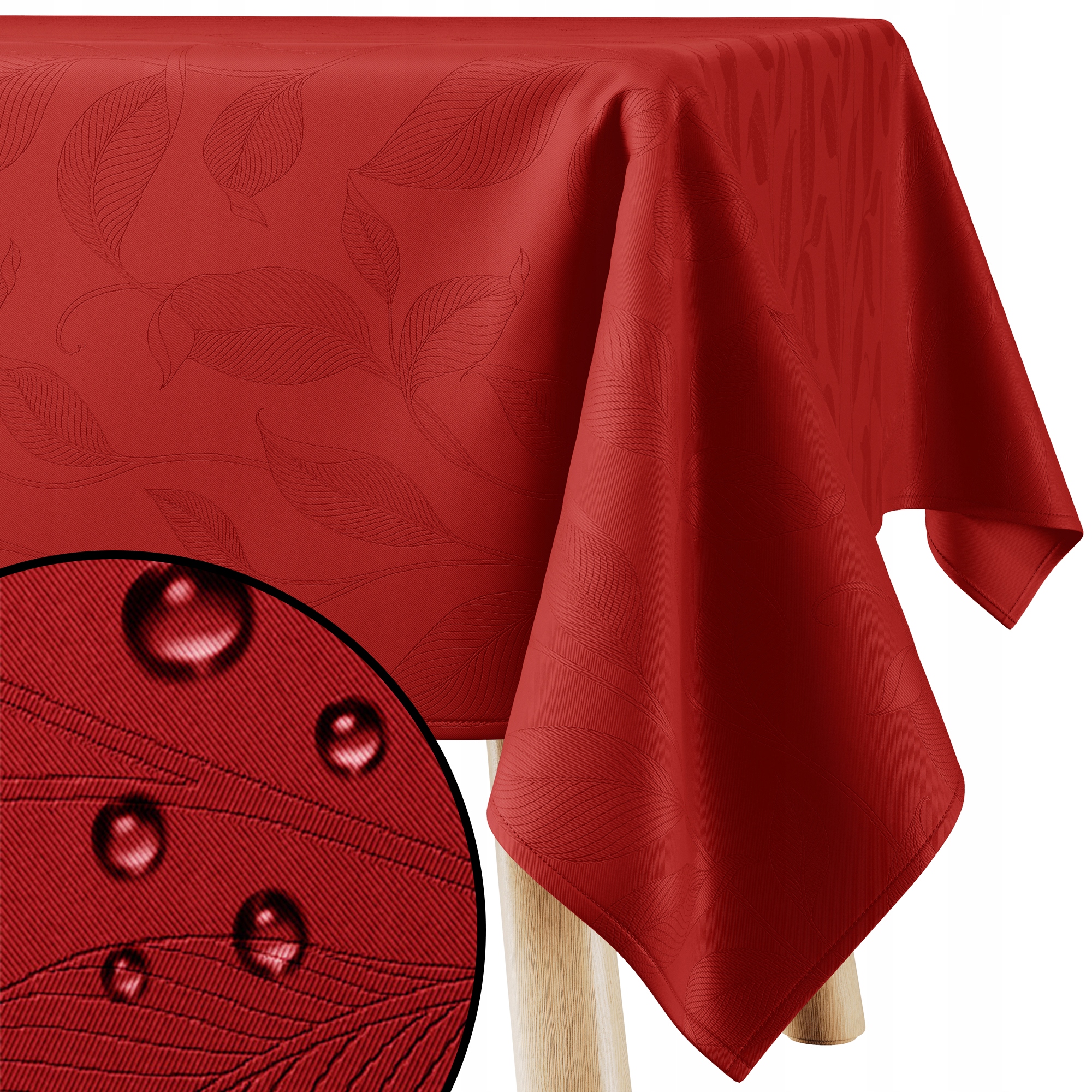 Obrus wodoodporny na stół Filumi Bordowy 140x180