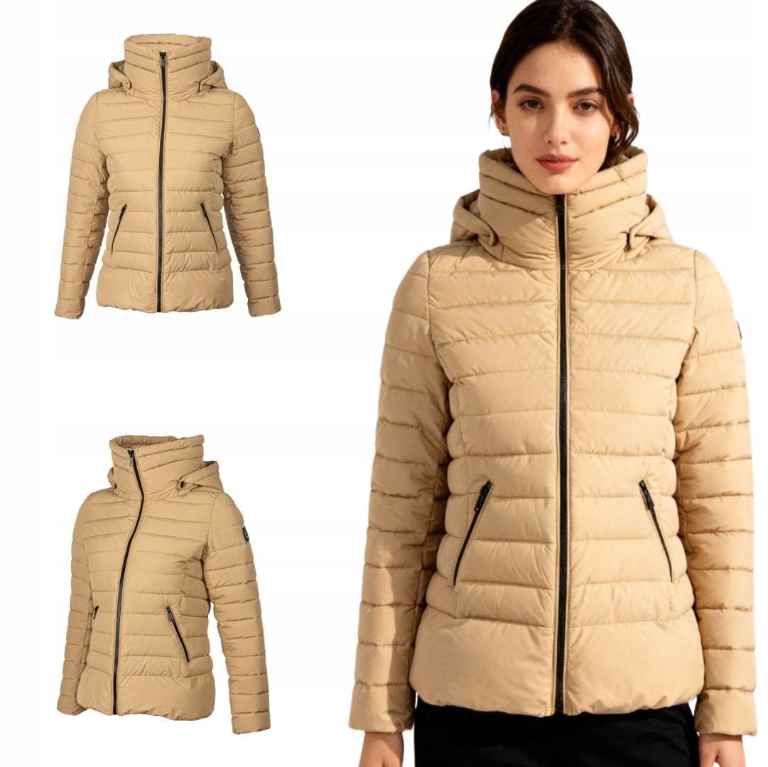 Zimní bunda s kapucí Rifugio béžová, velikost XL