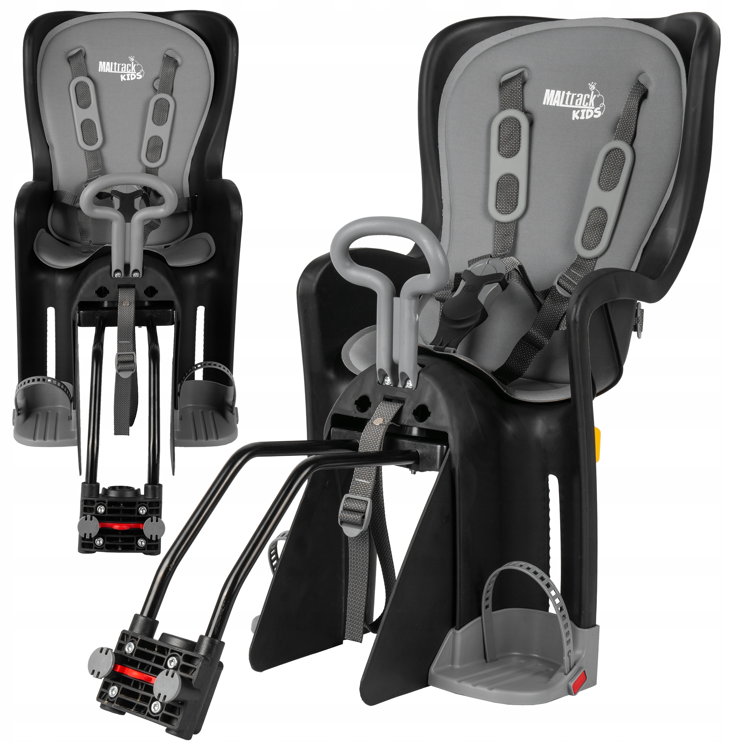 Fotelik Rowerowy Do 22KG Regulowany Na Rower Ramę Bagażnik Wkładka Pasy