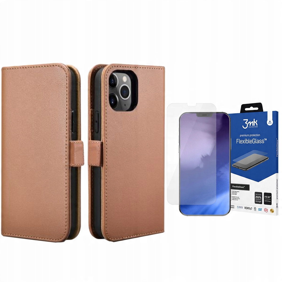 

Icarer Wallet Etui Do Iphone 12/12 Pro + Szkło 3MK