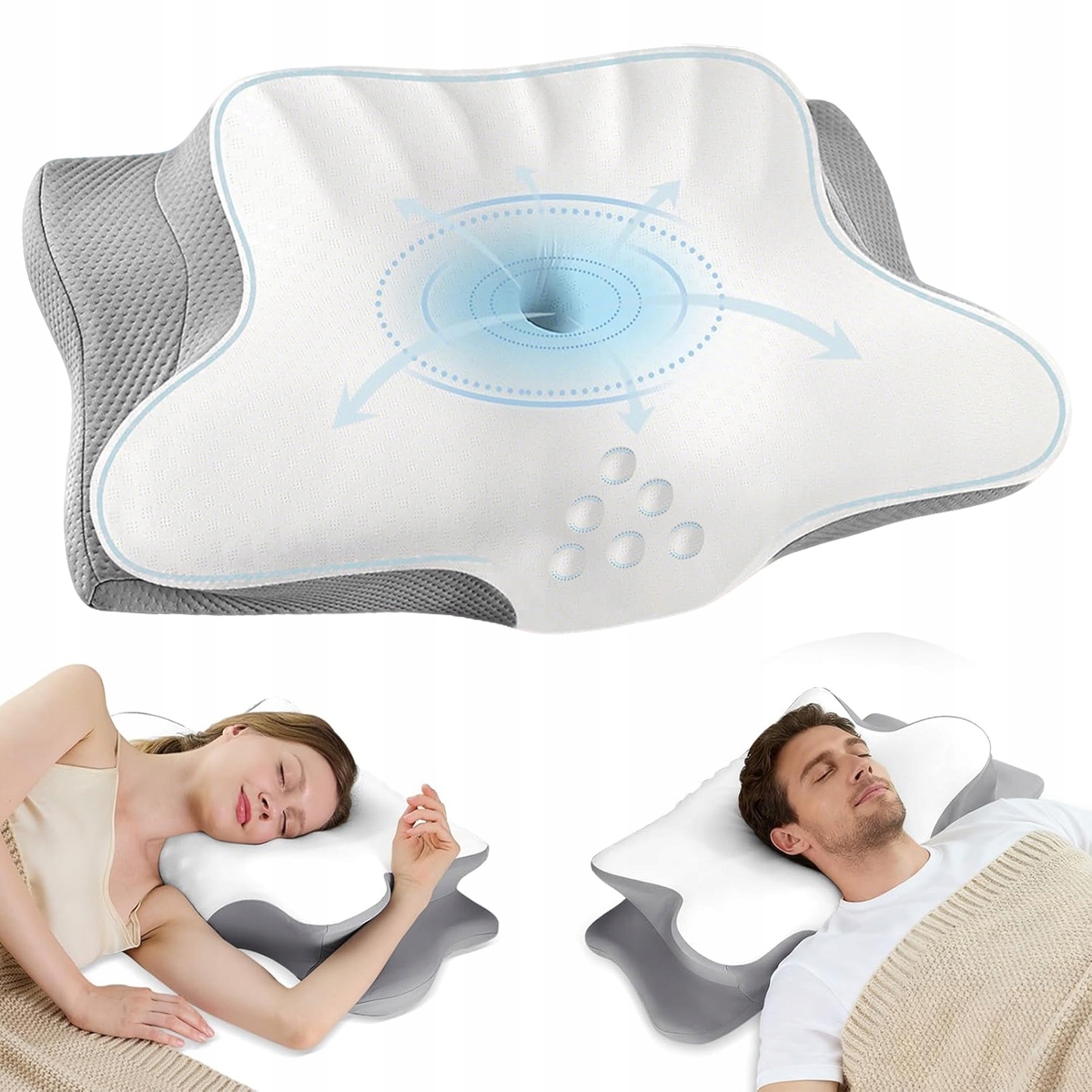Poduszka Ortopedyczna Przeciw Chrapaniu Bólowi Pleców Szyi Karku Do Spania