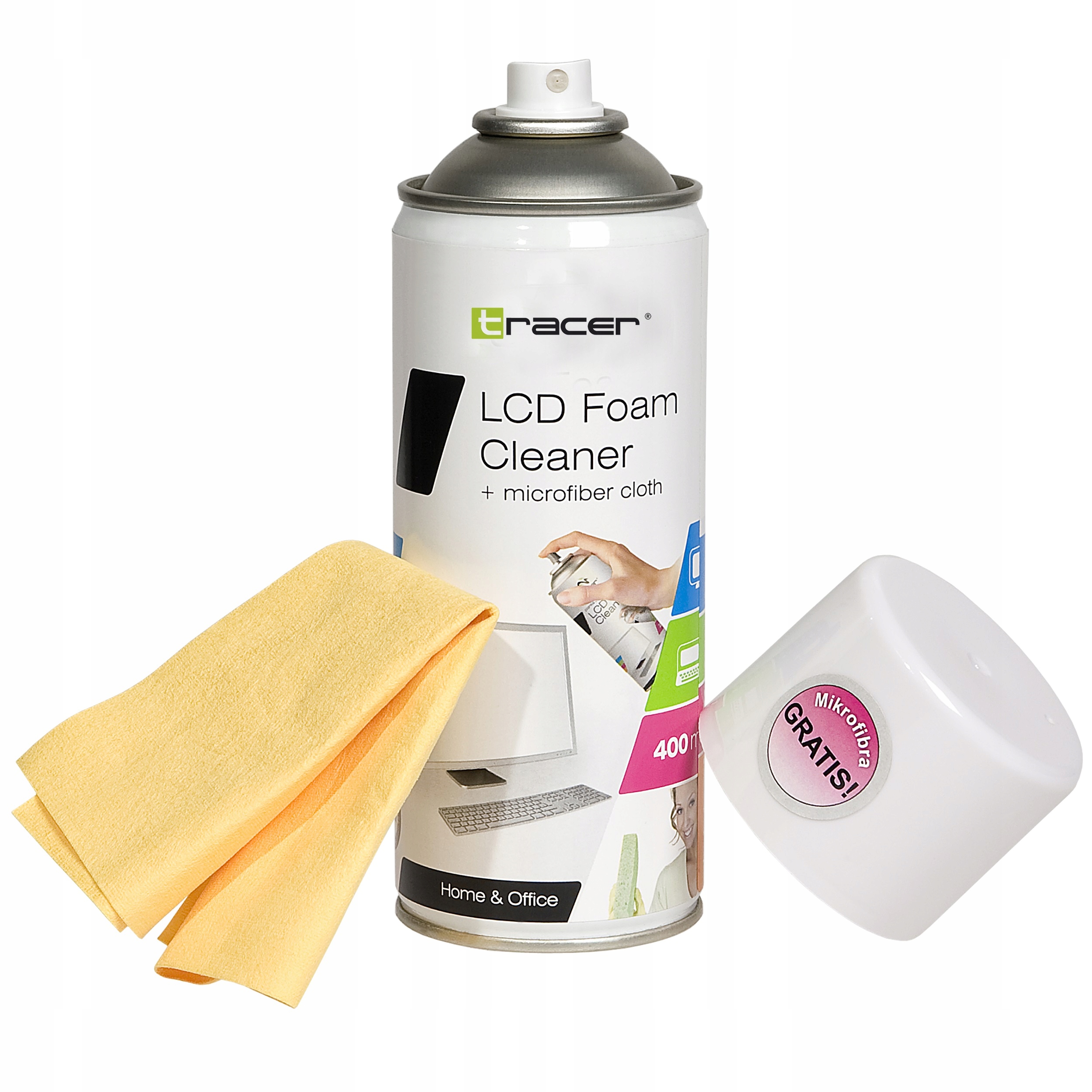 PIANKA DO CZYSZCZENIA 400ml DO LCD TFT LED + MIKROFIBRA