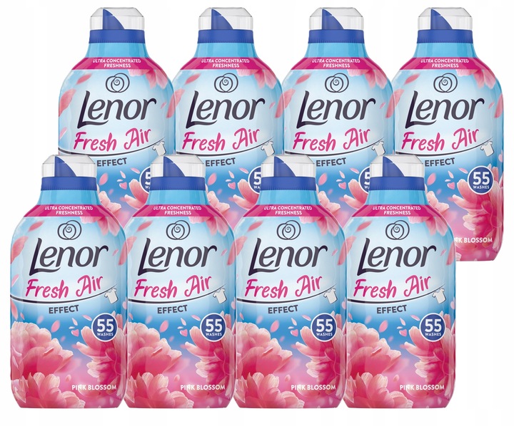 Levně Lenor Fresh Air Effect Pink Blossom Tekutá aviváž, 8 x 55 praní