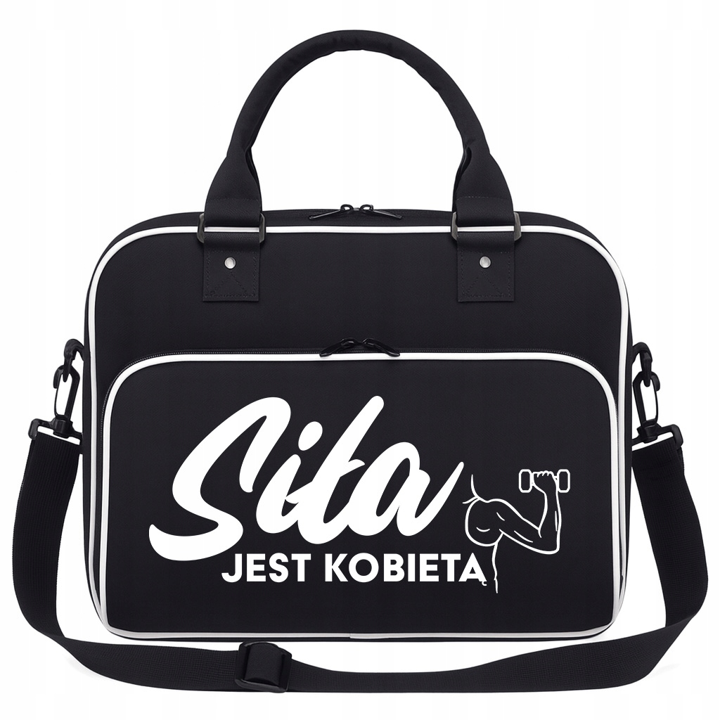 Torba Czarna Siła Jest Kobietą Pojemna Na Siłownię Trening Fitness Pilates