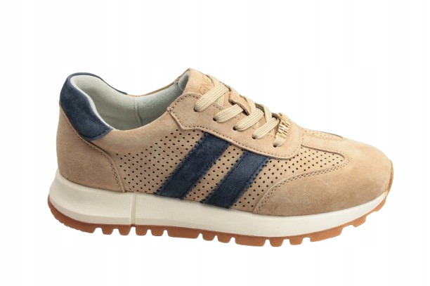 Polobotky Venezia V408-04366-02BEI vel.39 Sportovní béžové kožené semišové