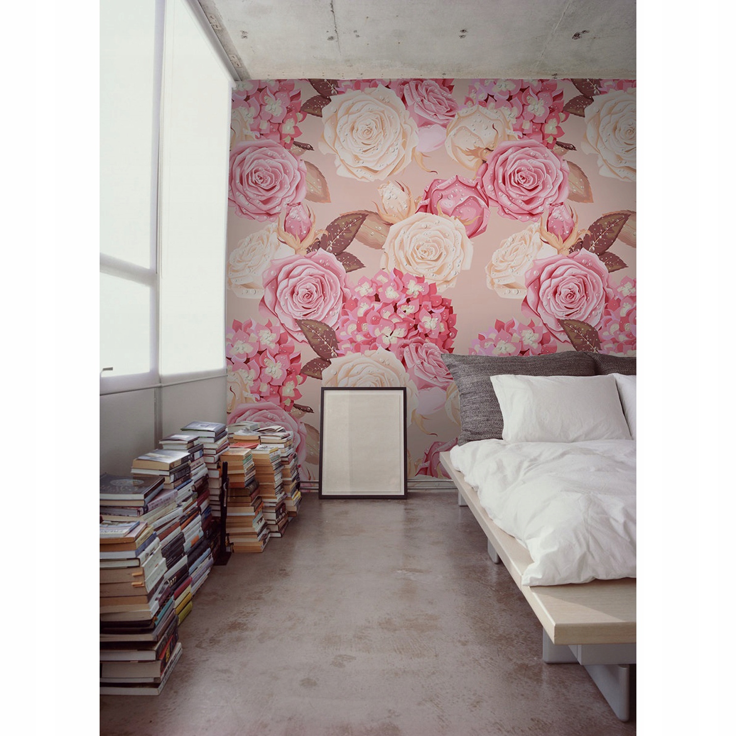 

Fototapeta do sypialni Róże i hortensja 208x146 cm