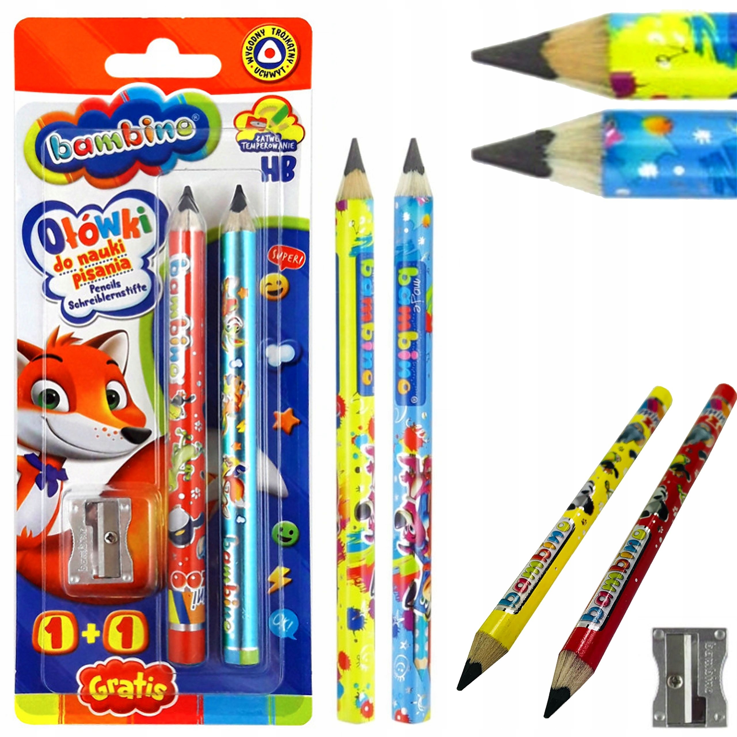 

Ołówki do nauki Bambino 2 szt. temperówka