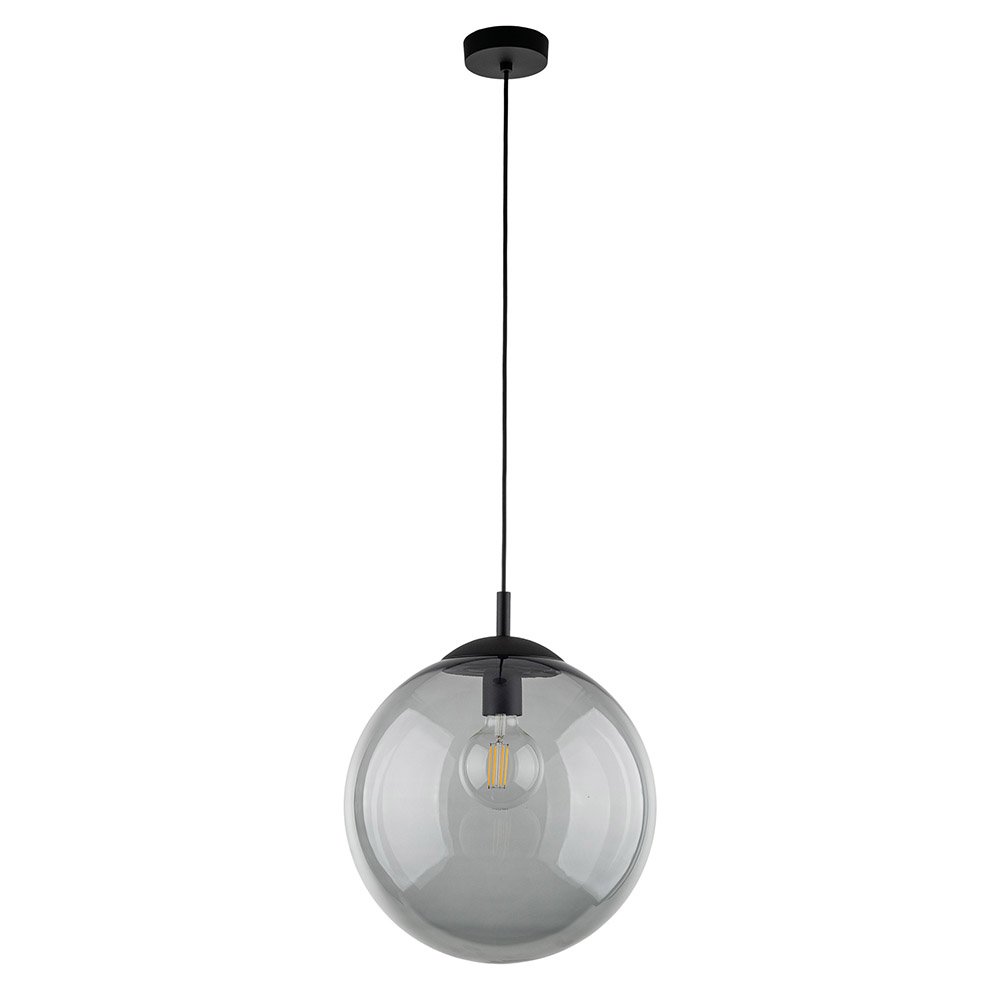 Sivá okrúhla sklenená závesná lampa guľa nad stôl ostrov Esme Tk Lighting