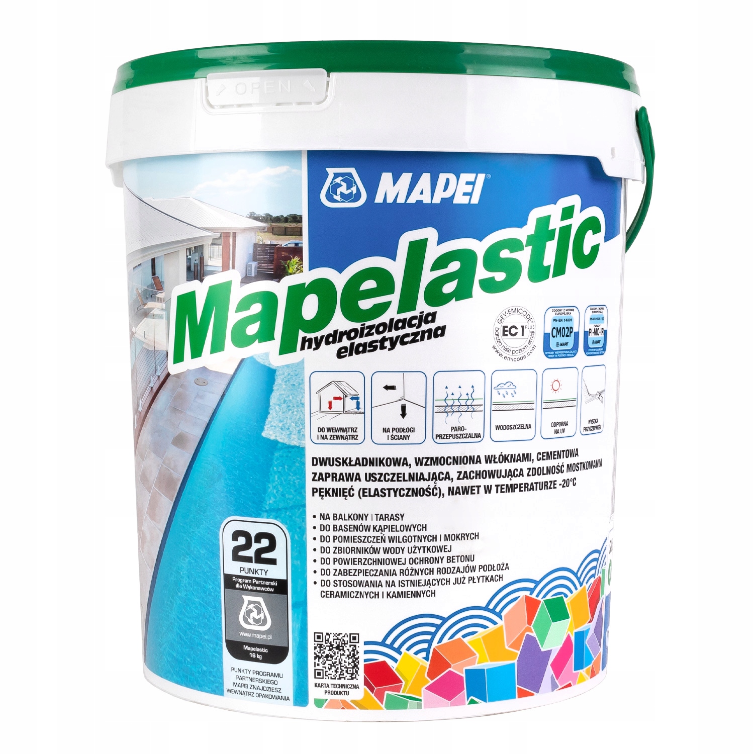 

Hydroizolacja Mapei Mapelastic 16kg taras balkon