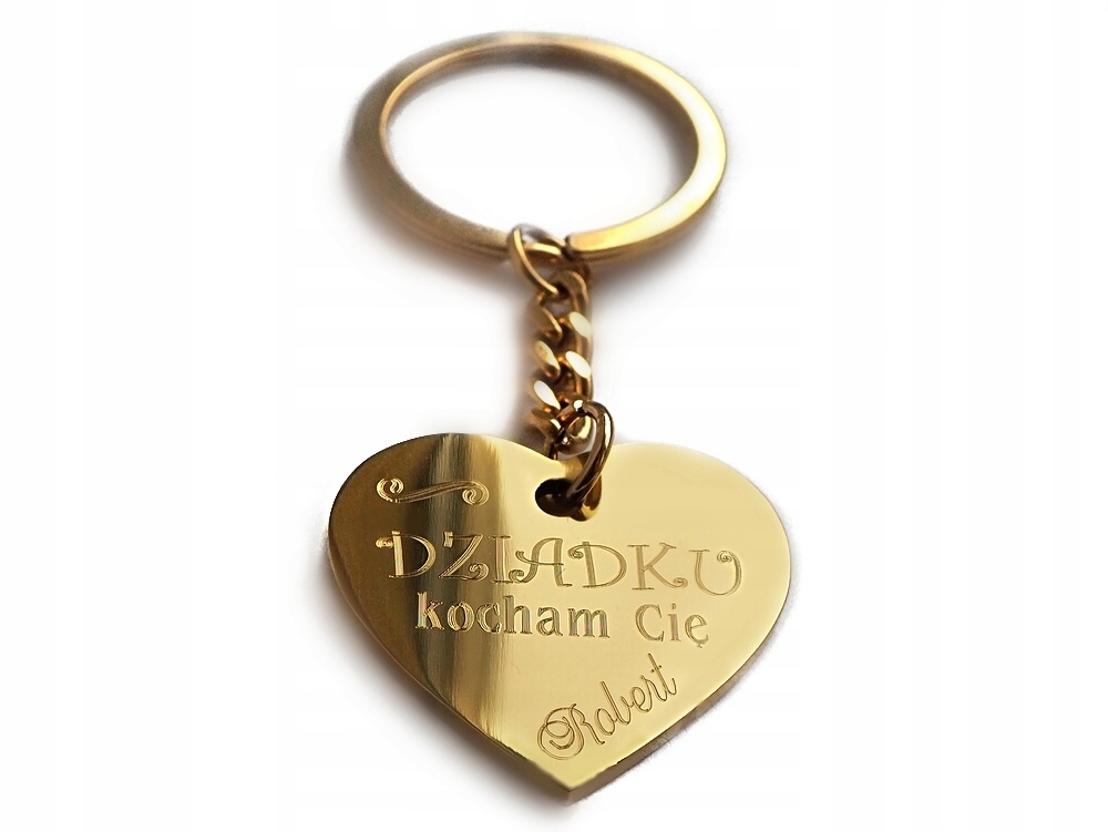 

Prezent dla Dziadka Babci brelok z grawerem, stal