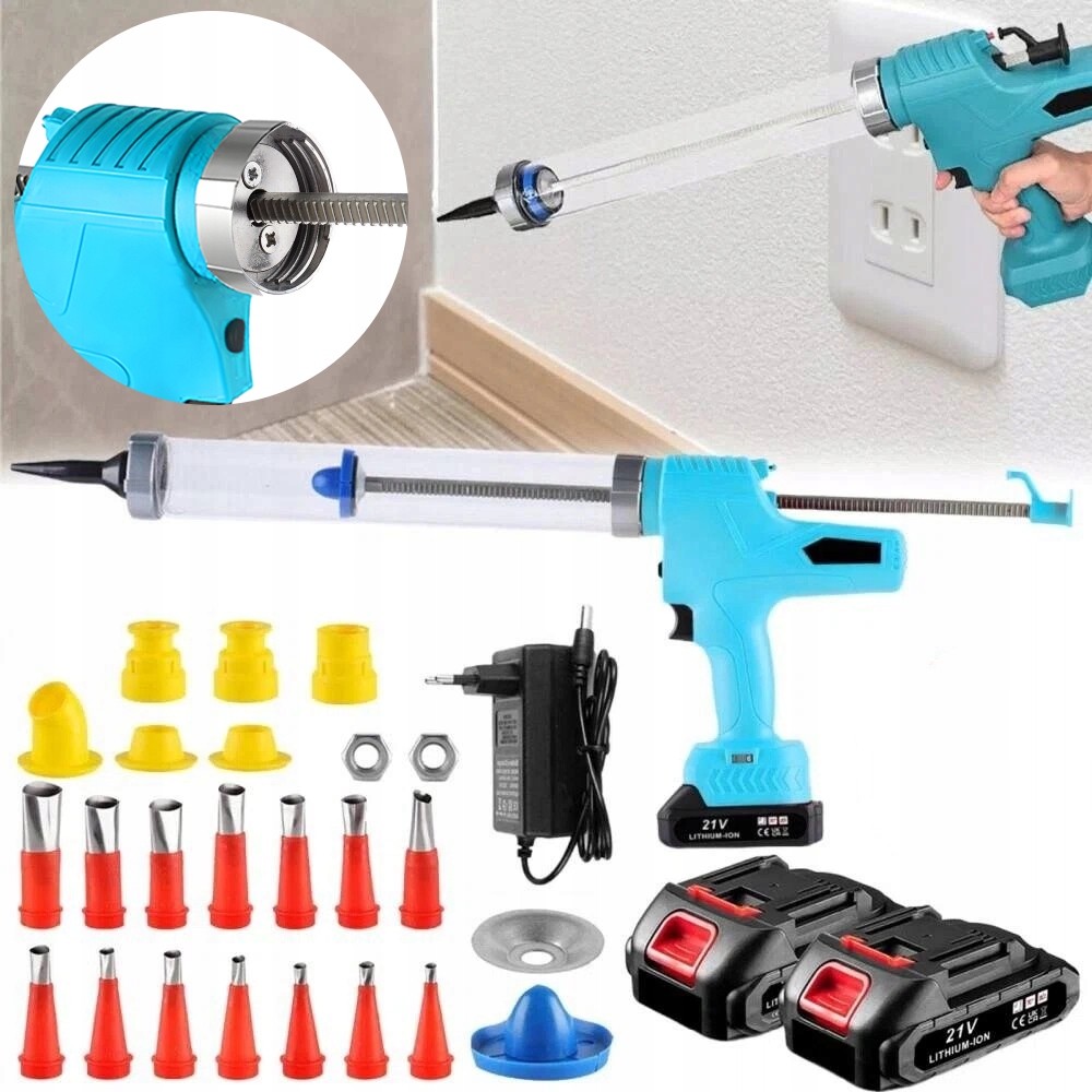 Odšťavňovač na hmoty Pistole na silikon akumulátorová 2x Aku Set