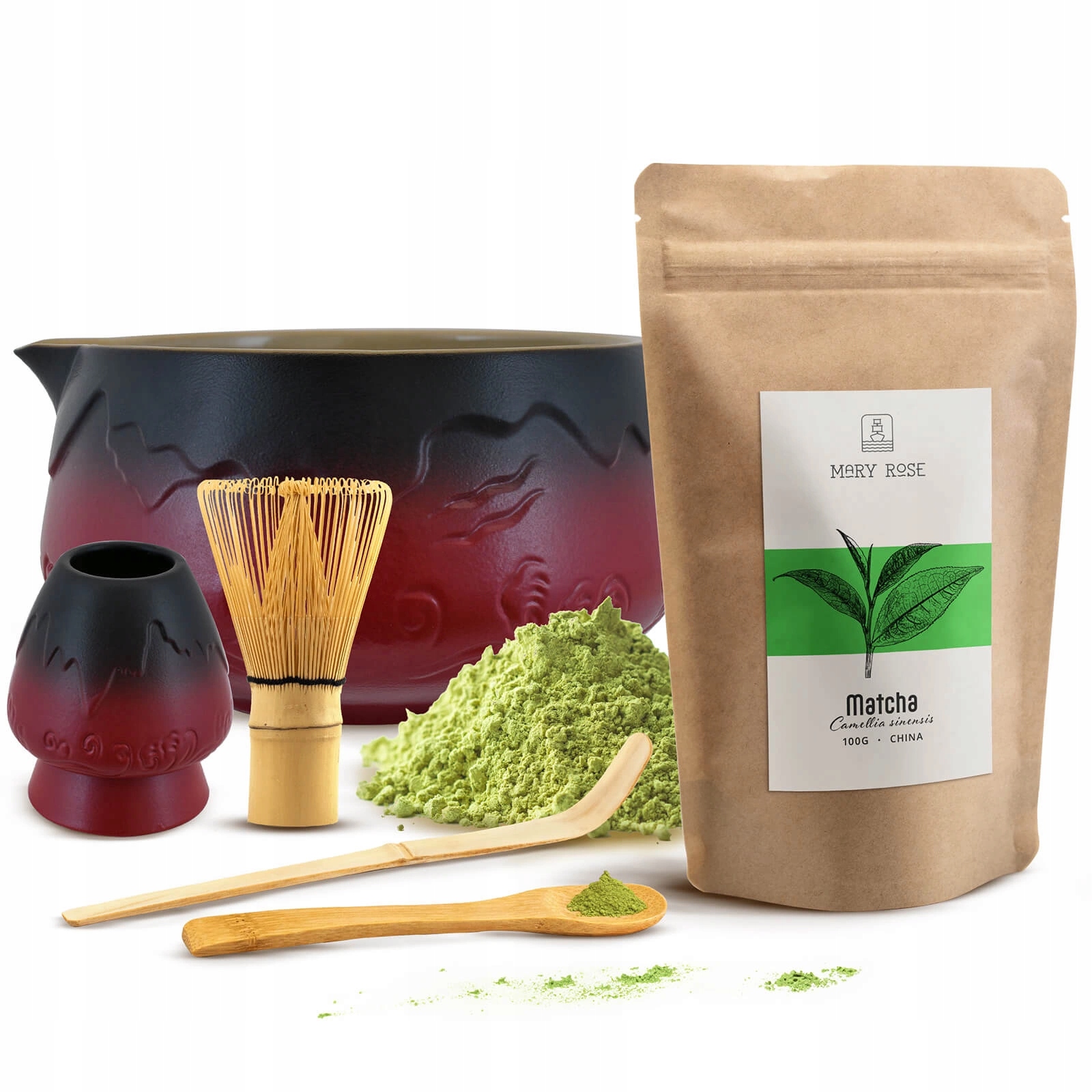 Mountain sada na vaření Matchy Denní Matcha 100g Příslušenství Bambus