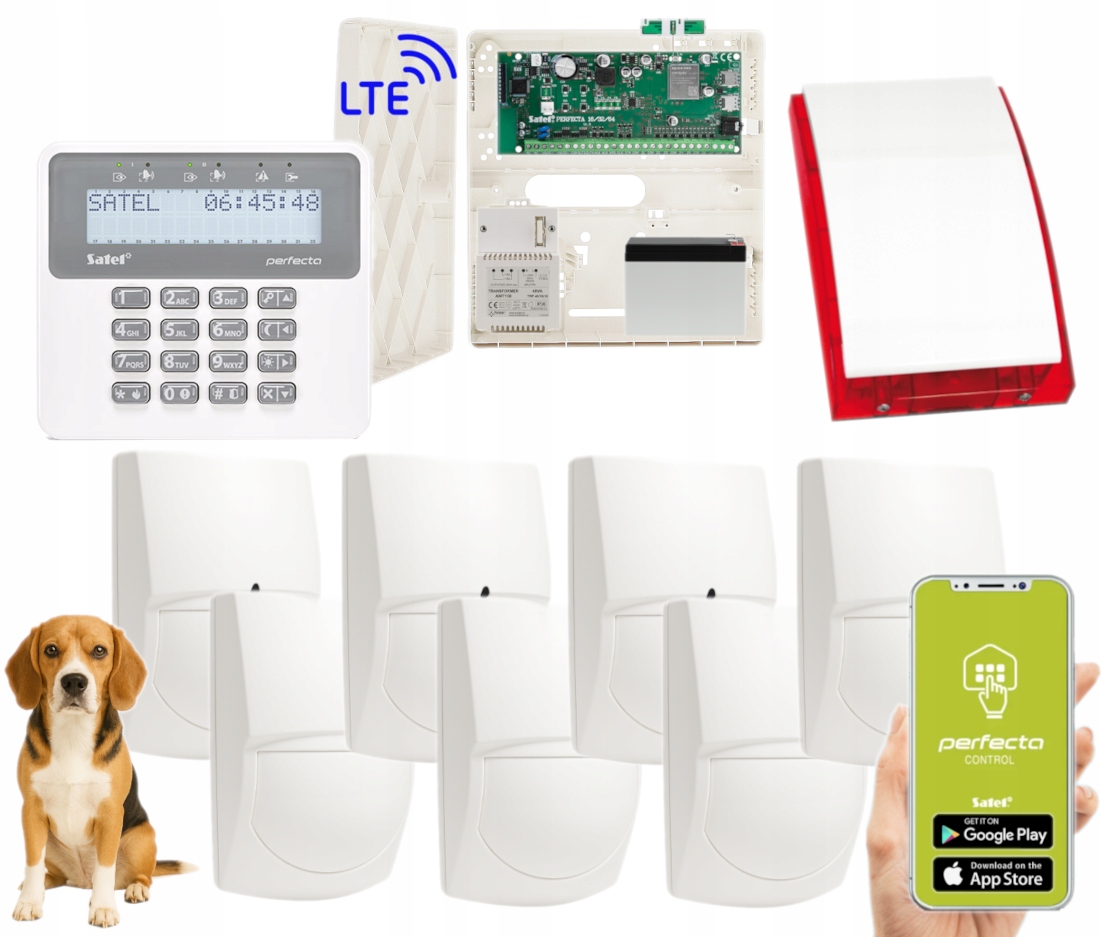 System Alarmowy Do Domu Satel Perfecta 16 Lte 7 Czujek Pet Sms Aplikacja