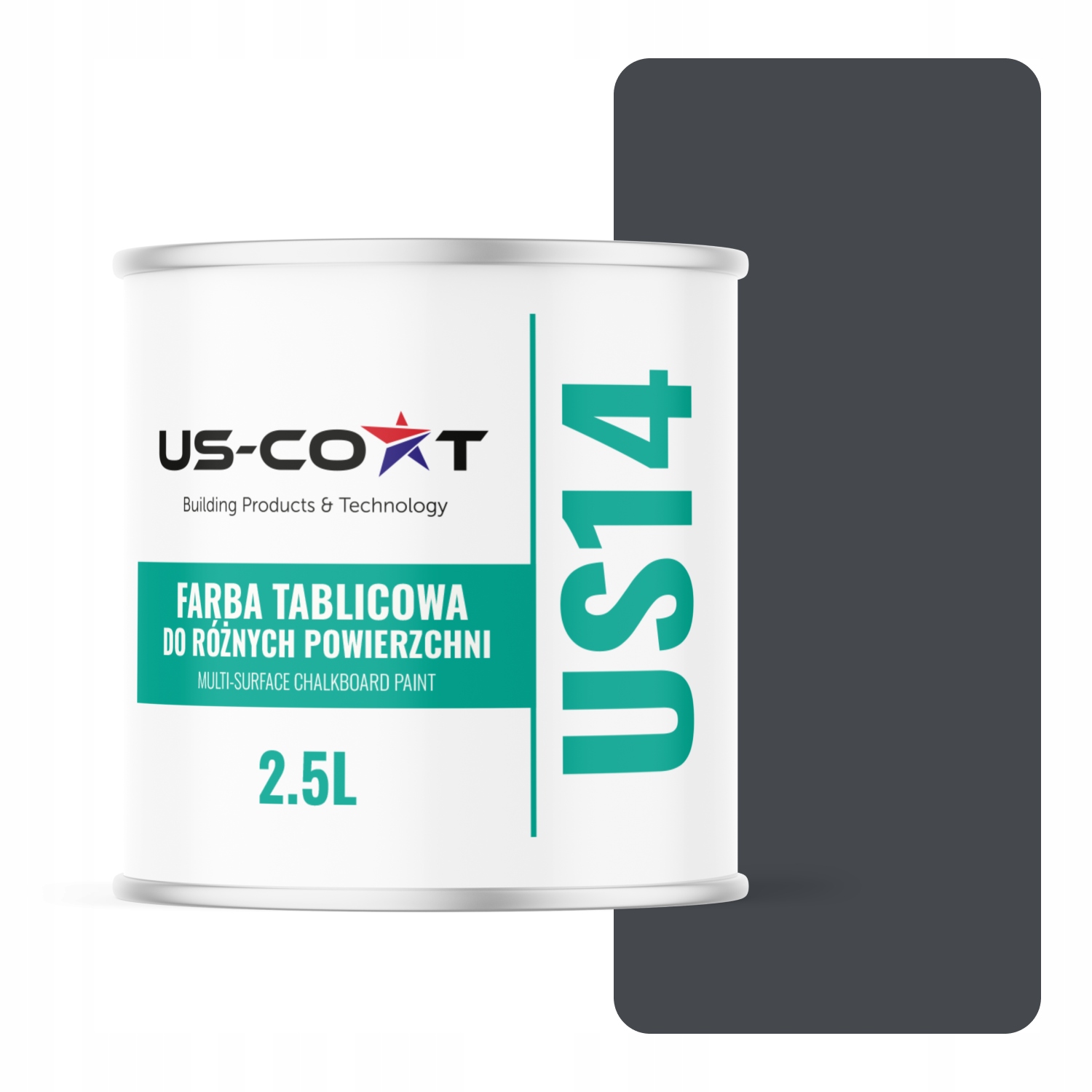 Tabuľová Farba Na Steny Písania Kriedou Grafitová Farba RAL7024 2,5L Mat