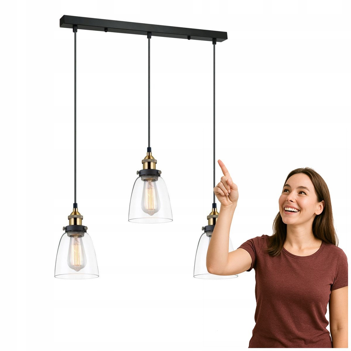 Závesná lampa Francis MDM-2563/3 Gd+cl Italux