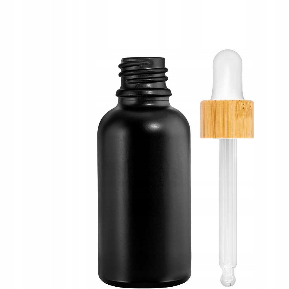 

Butelka Szklana 30ML Czarna Z Pipetą Bambusową