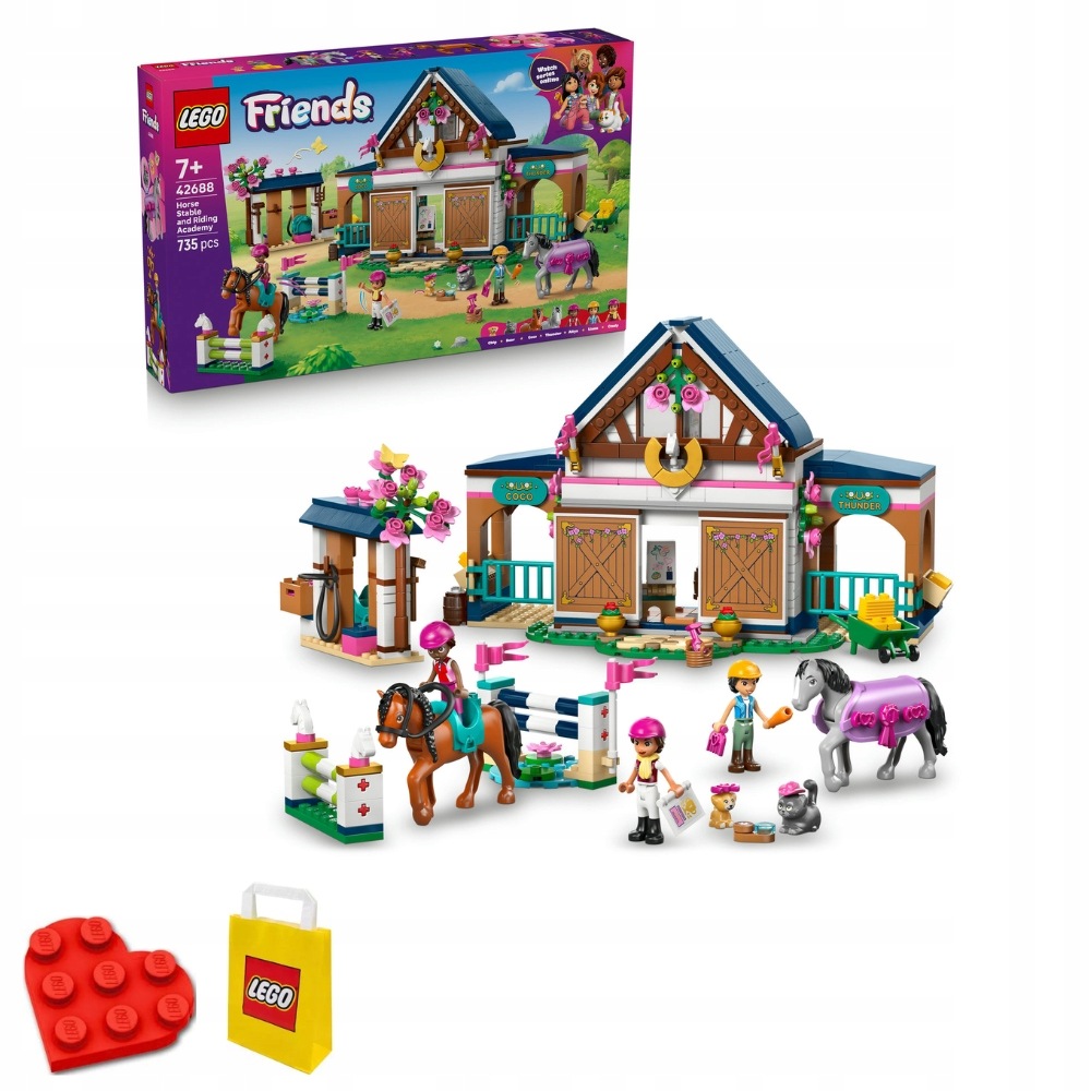 Lego Friends 42688 Stáj a jezdecká školka Koně 735 dílků 7+