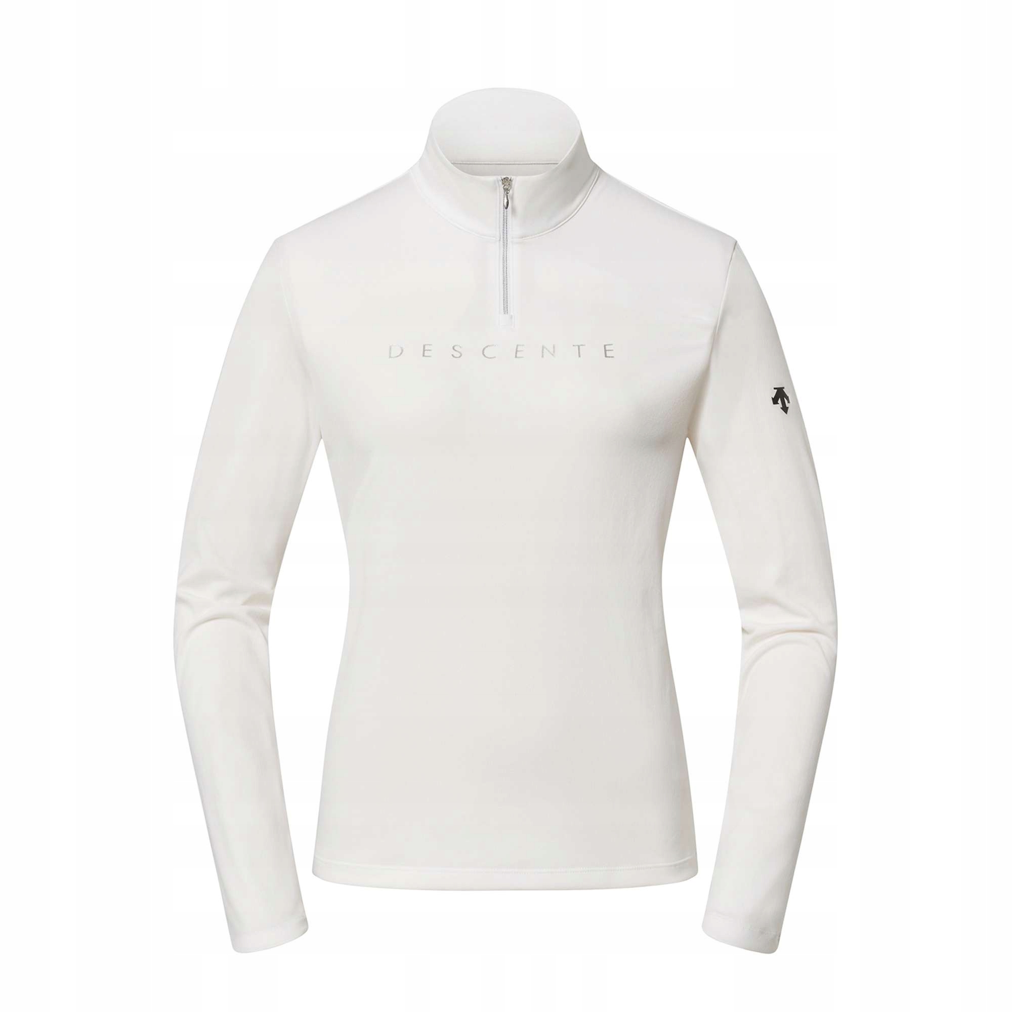 Mikina s krátkým zipem Descente Chest Logo T-Neck bílá 36