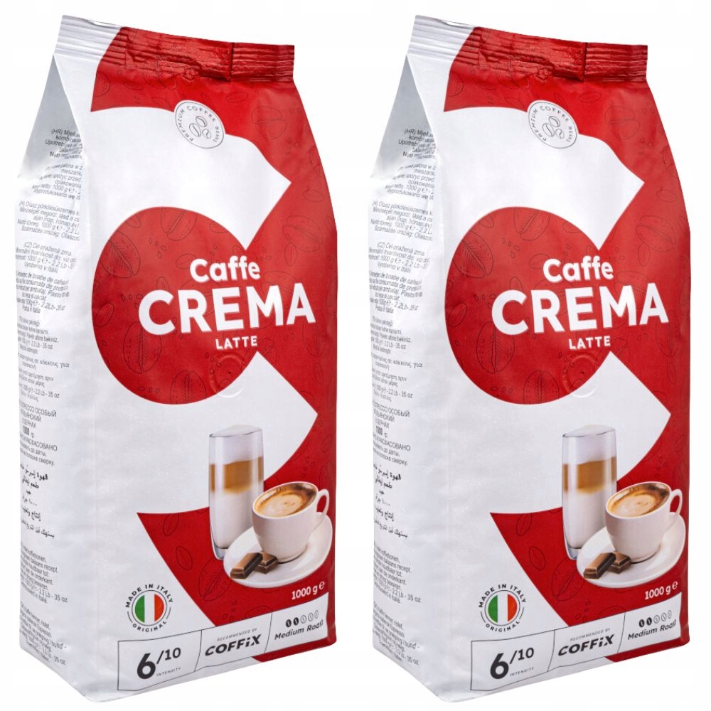 Levně Italská káva káva Caffe Crema Latte smíšená arabica robusta 2x 1kg