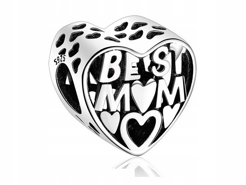 

Srebrny Koralik Charms Beads Serce Dla Mamy Mom