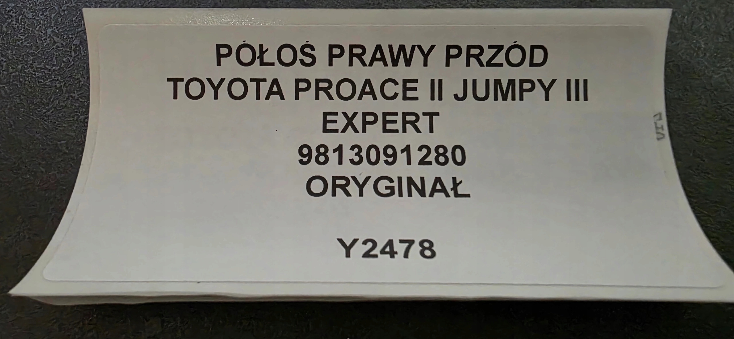 semi-axis right front TOYOTA PROACE II JUMPY III EXPERT original 9813091280