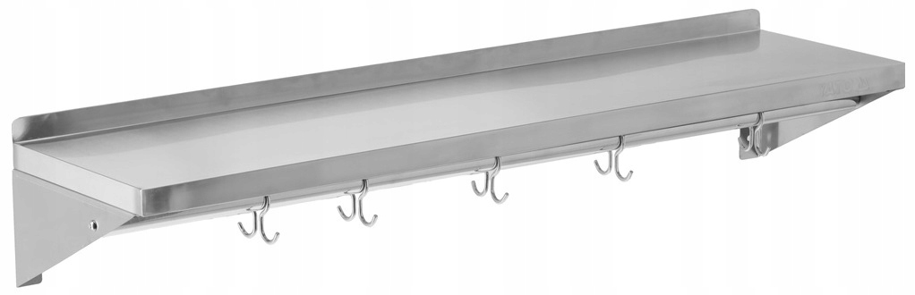 Półka Wisząca Gastronomiczna z Rantem Haczykami 120x30x18 cm Yato YG-08937