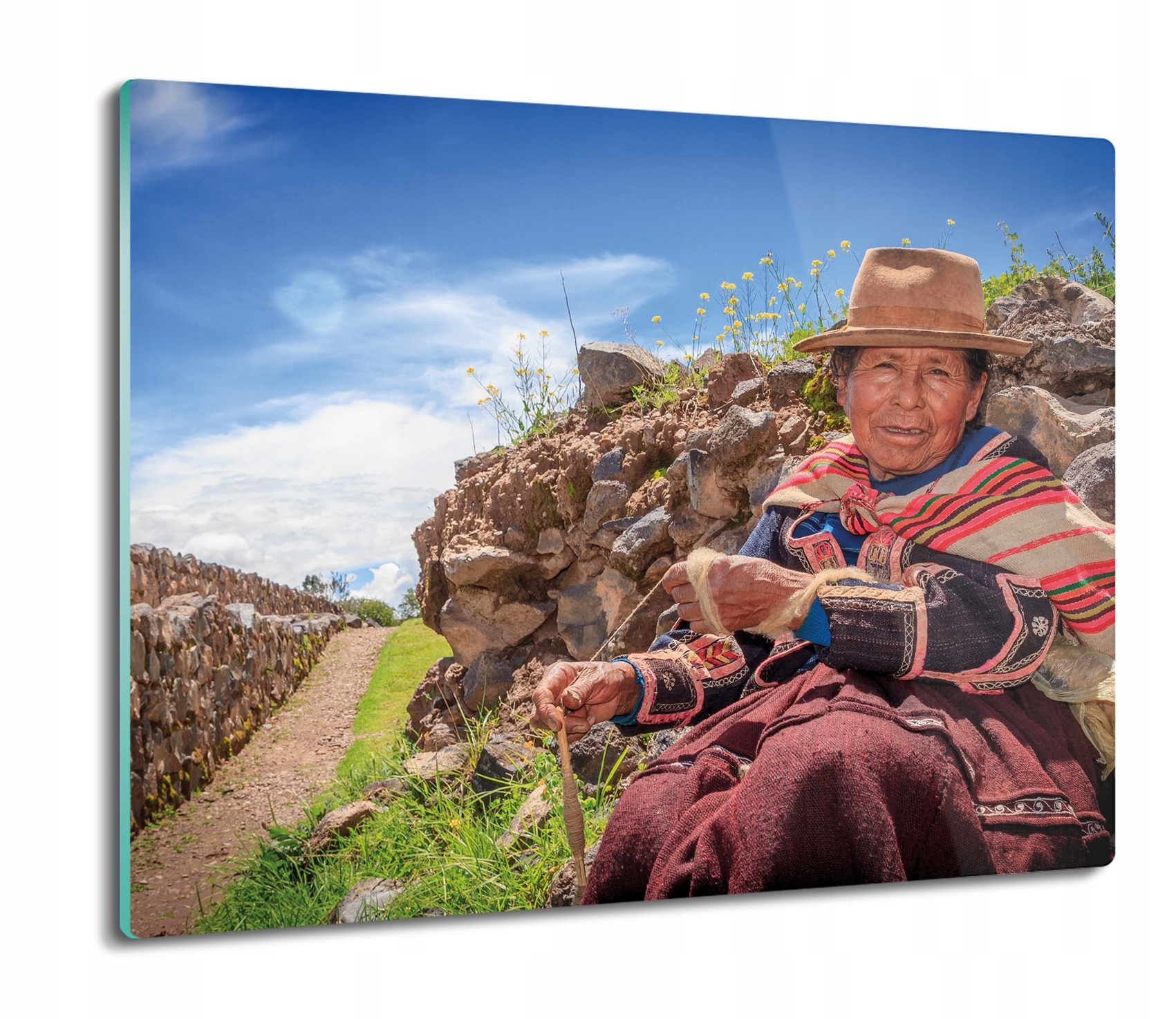 

Peru kobieta strój 60x52 deska do krojenia szklana