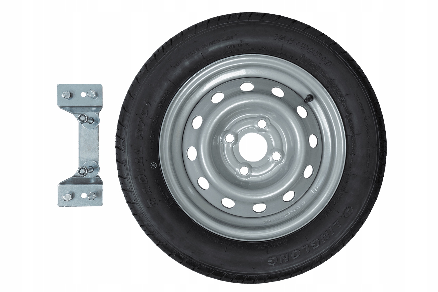 Náhradní kolo pro přívěs s držákem Pneumatika 155/70 Felga 4Jx13" 4x100