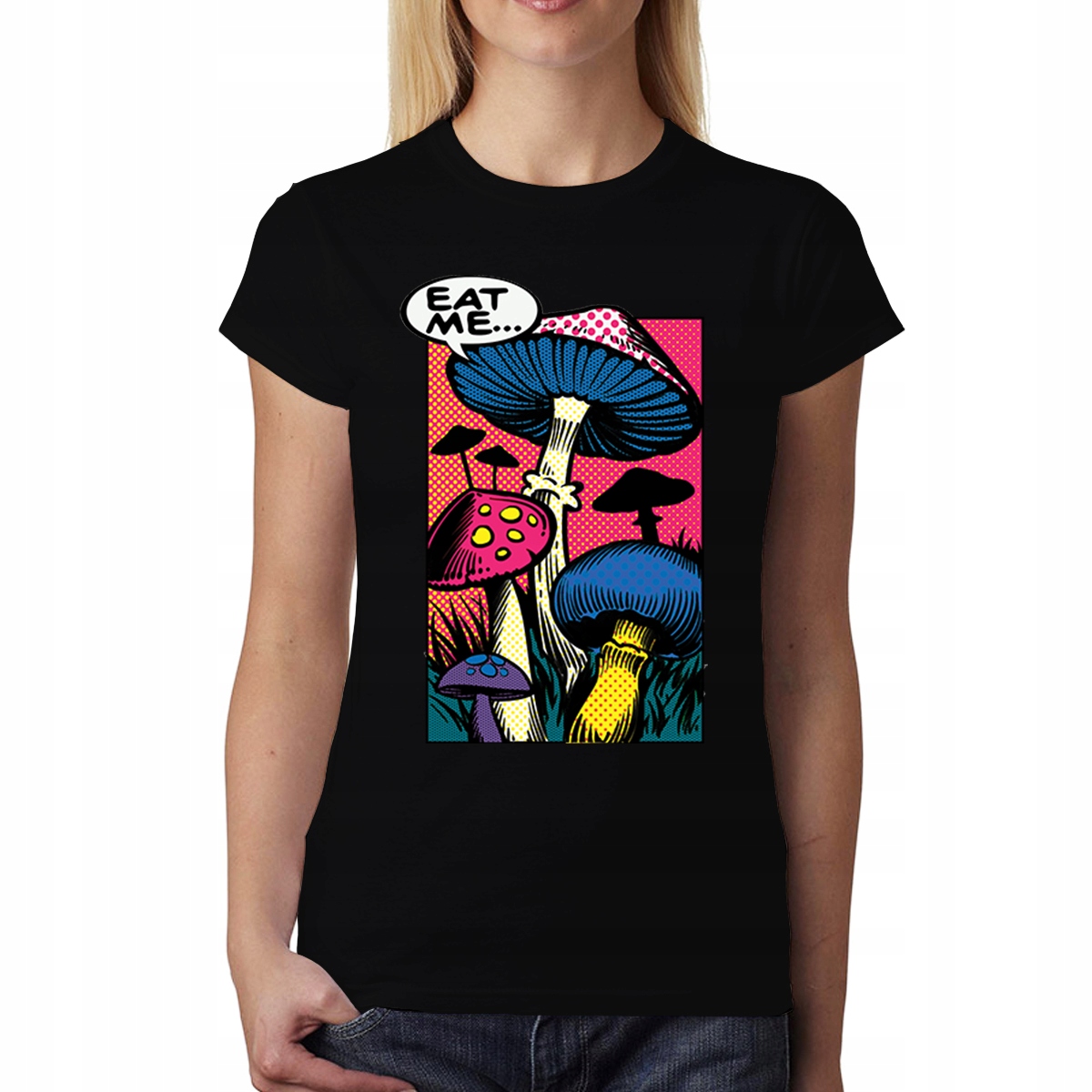 

Grzybki Halucynki Komiks T-shirt Damski Czerń L