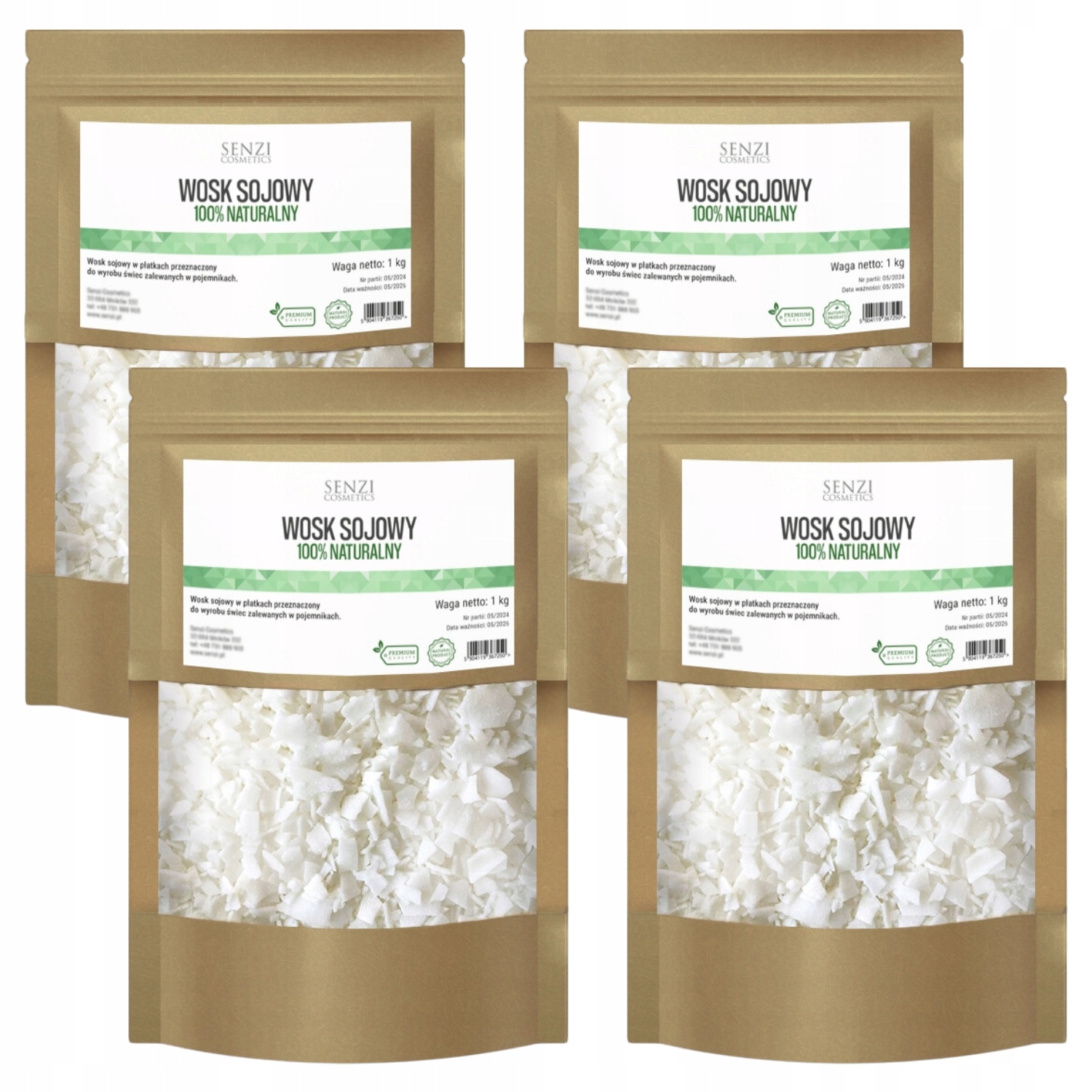 Vosk Do Sójových Svíček 100% přírodní Vegan Premium 4x1kg