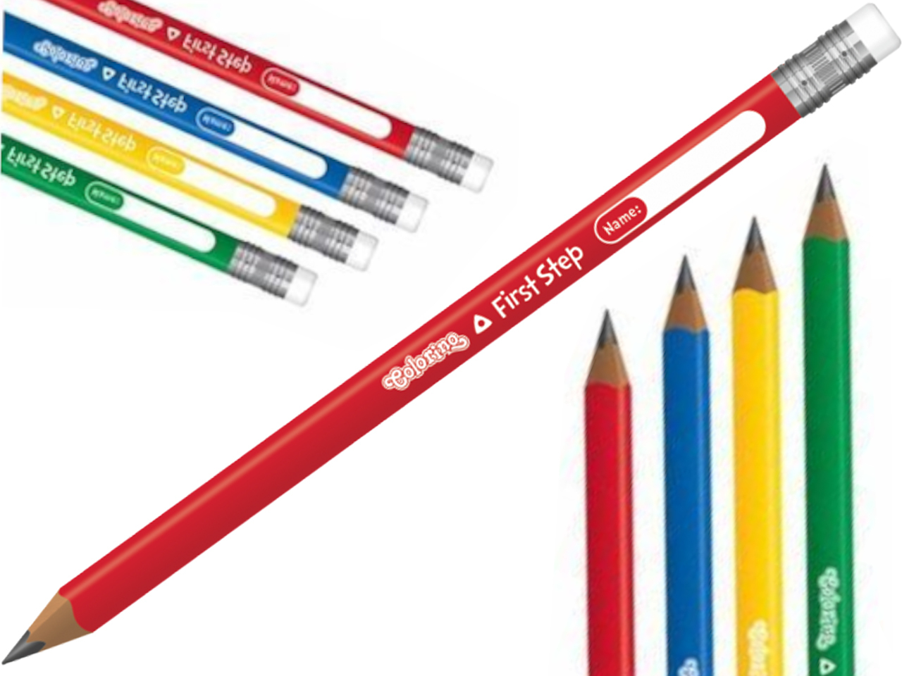 

Ołówek trójkątny z gumką mix kolorów Colorino