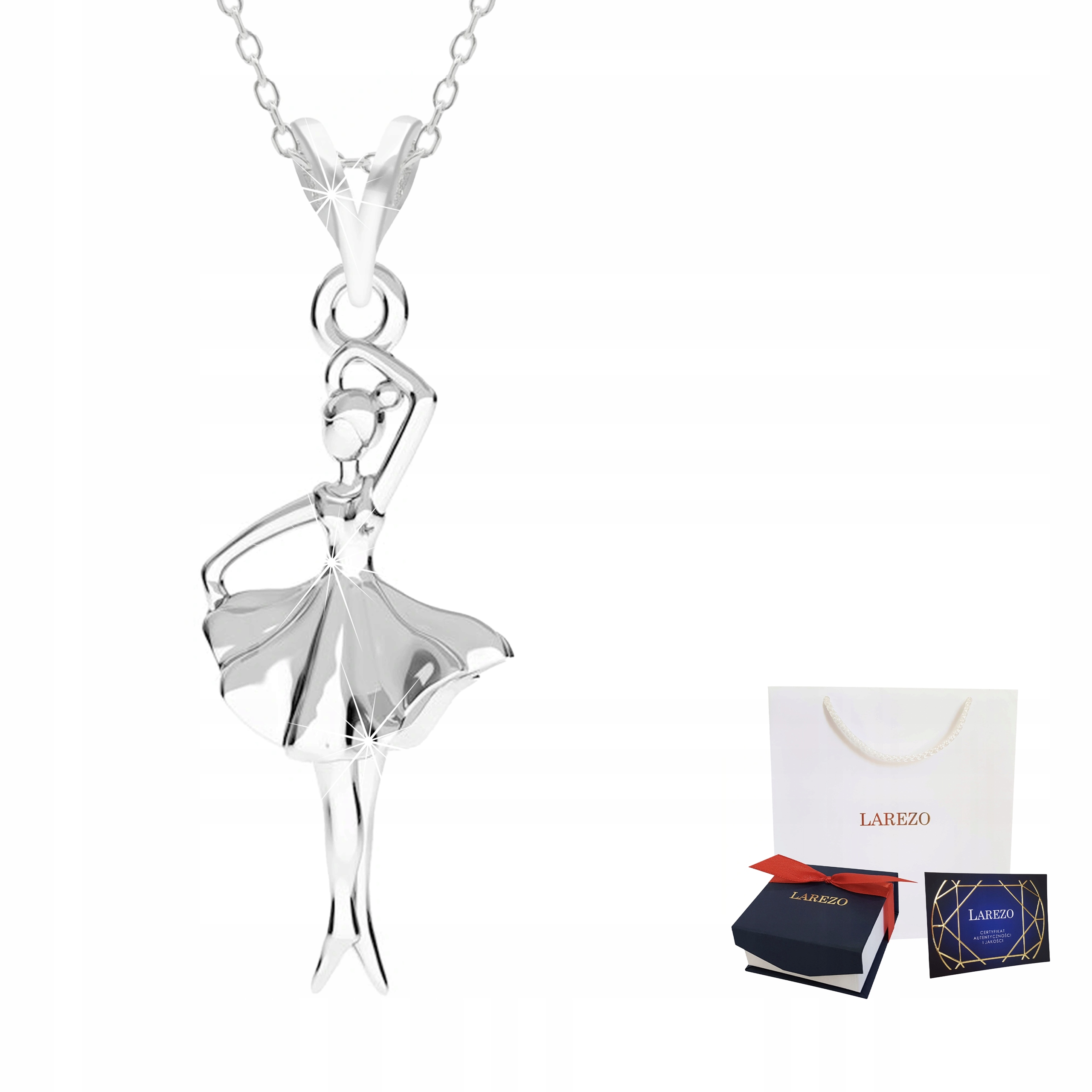 

Łańcuszek srebrny naszyjnik 925 Baletnica Tancerka