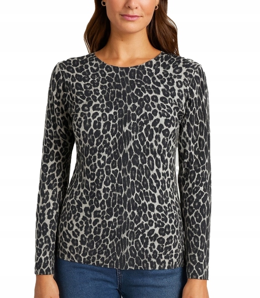 Teplý dámský svetr s leopardím vzorem Valeria L/XL