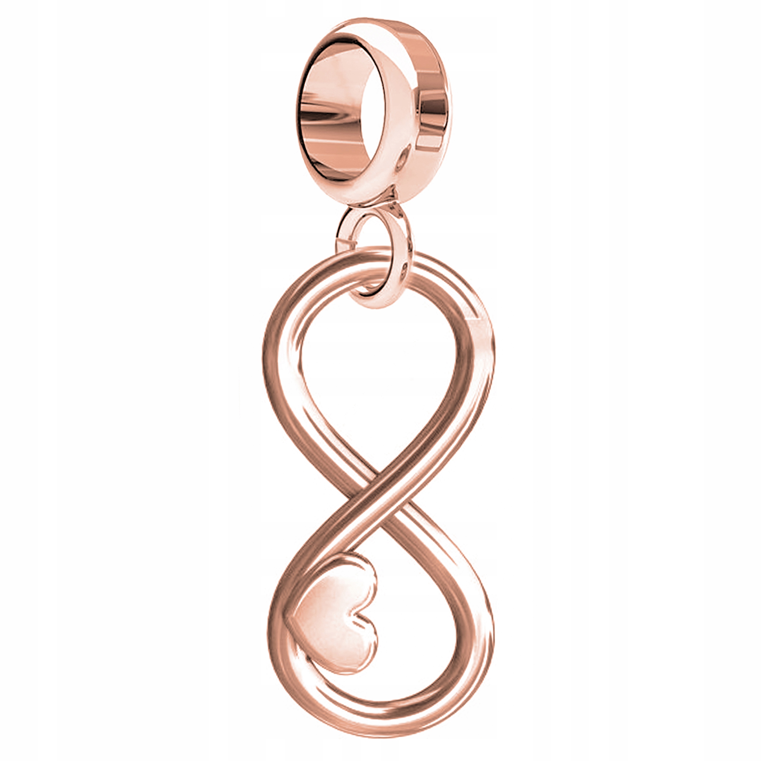 Charms Pozlacený s nekonečnem Symbol nekonečna Srdce Stříbro 925