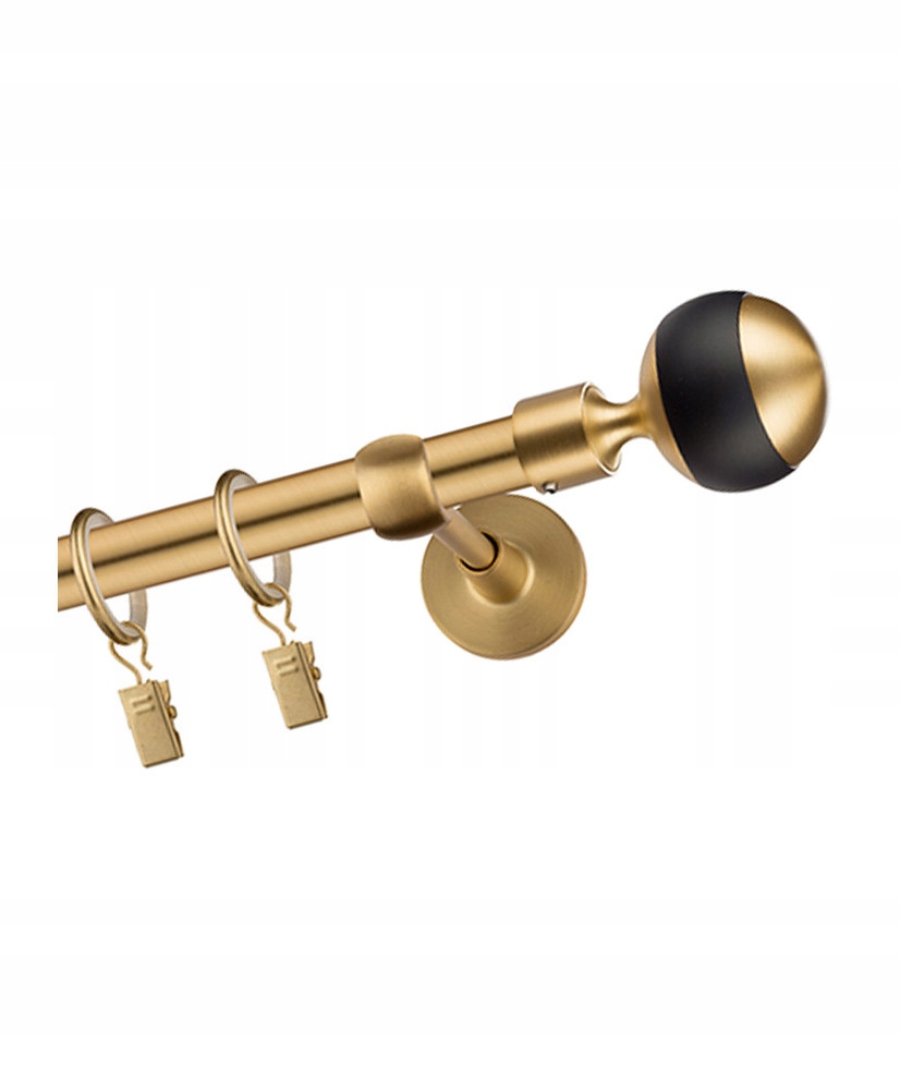 KARNISZ POJEDYNCZY METALOWY 19MM ZŁOTY ZŁOTO 220cm KOMPLET