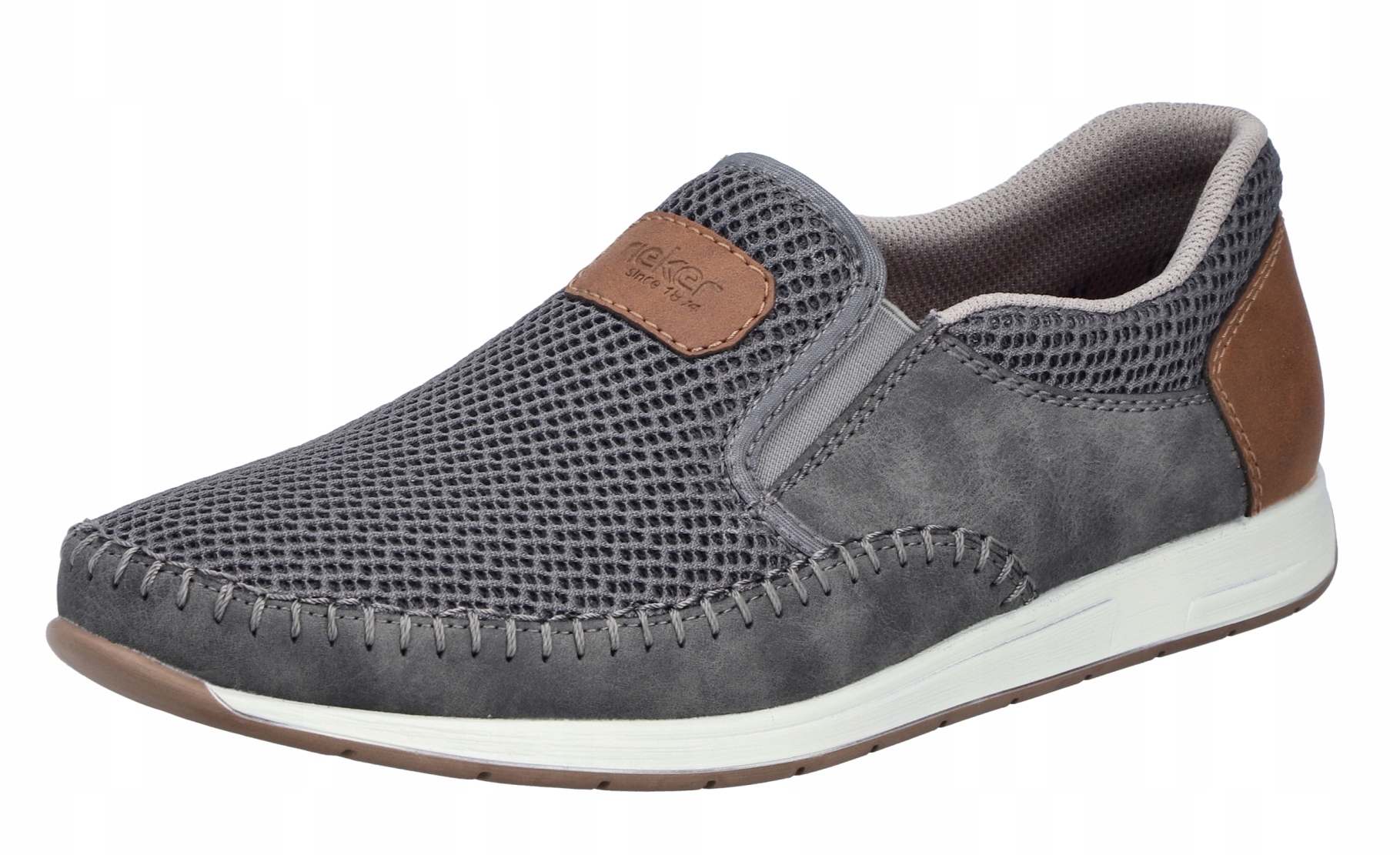 Rieker 11954-45 vel.42 šedé mokasíny, pánské polobotky na léto