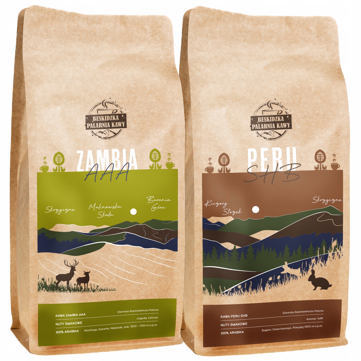 Čerstvě Pražená Káva Zrnková Zambie Aaa 1KG Peru Shb 1KG 100% Arabica