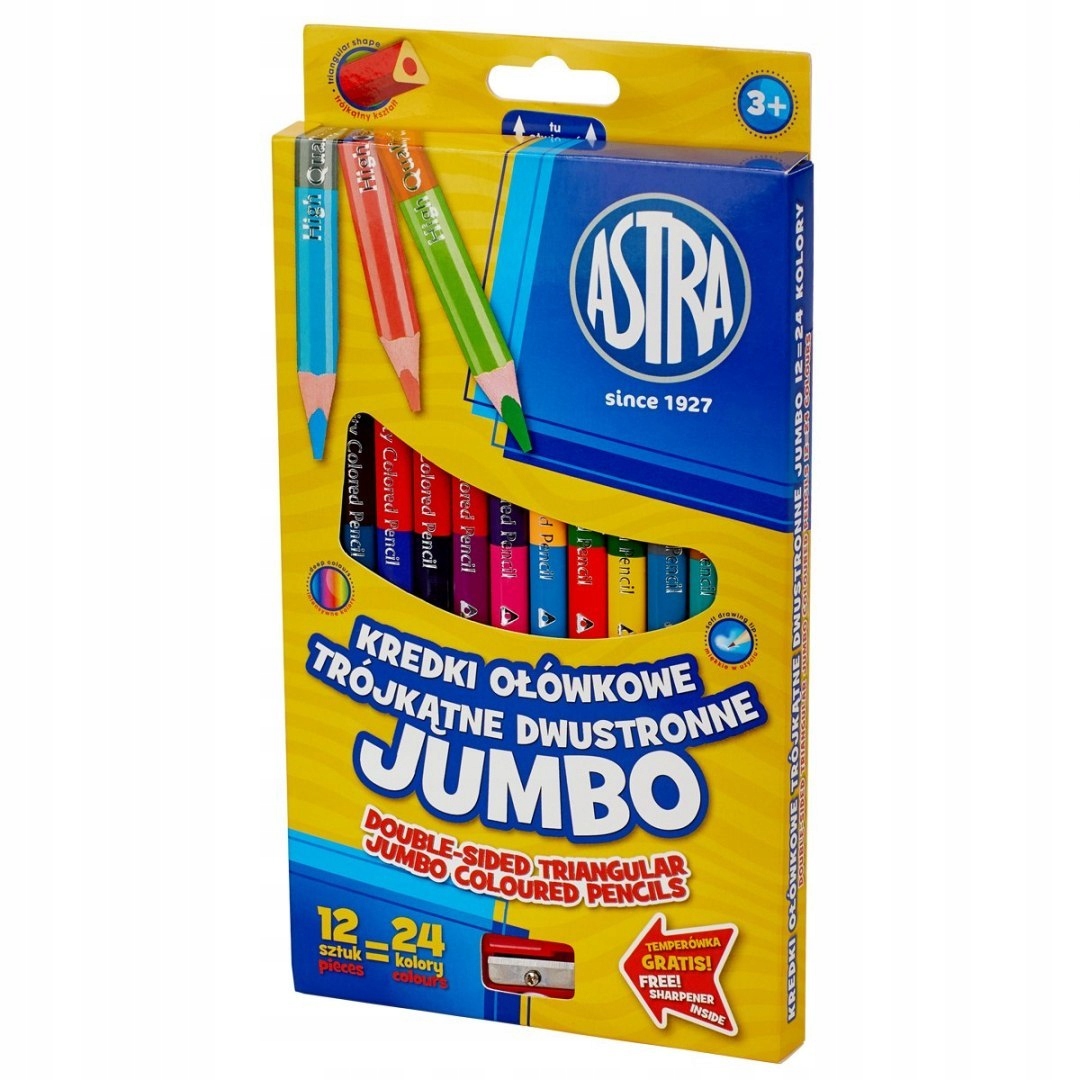 

Kredki Ołówkowe Jumbo Astra Dwustronne 12 24KOL