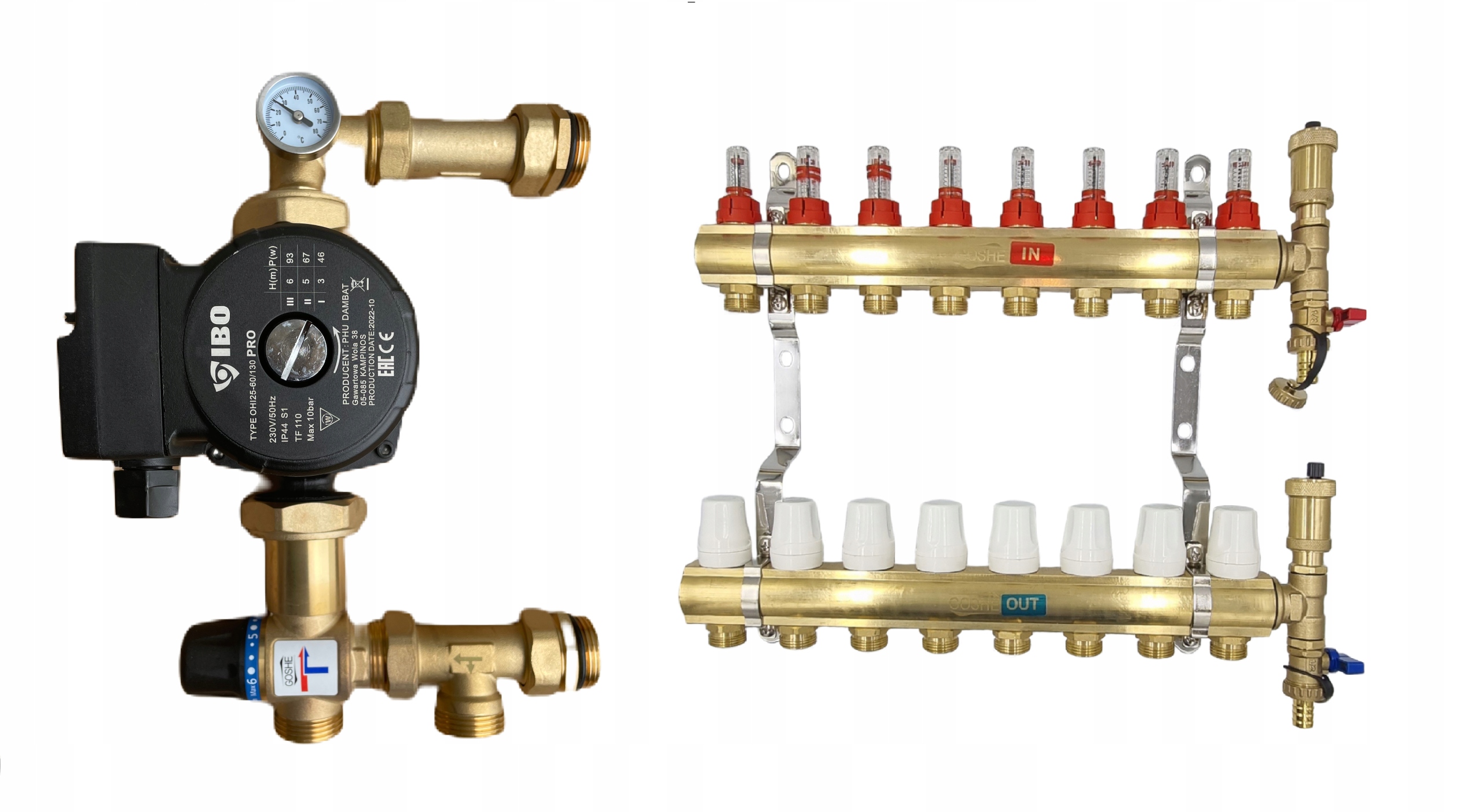 Rozdeľovač Podlahy 8 Čerpacia Skupina Pro Goshe