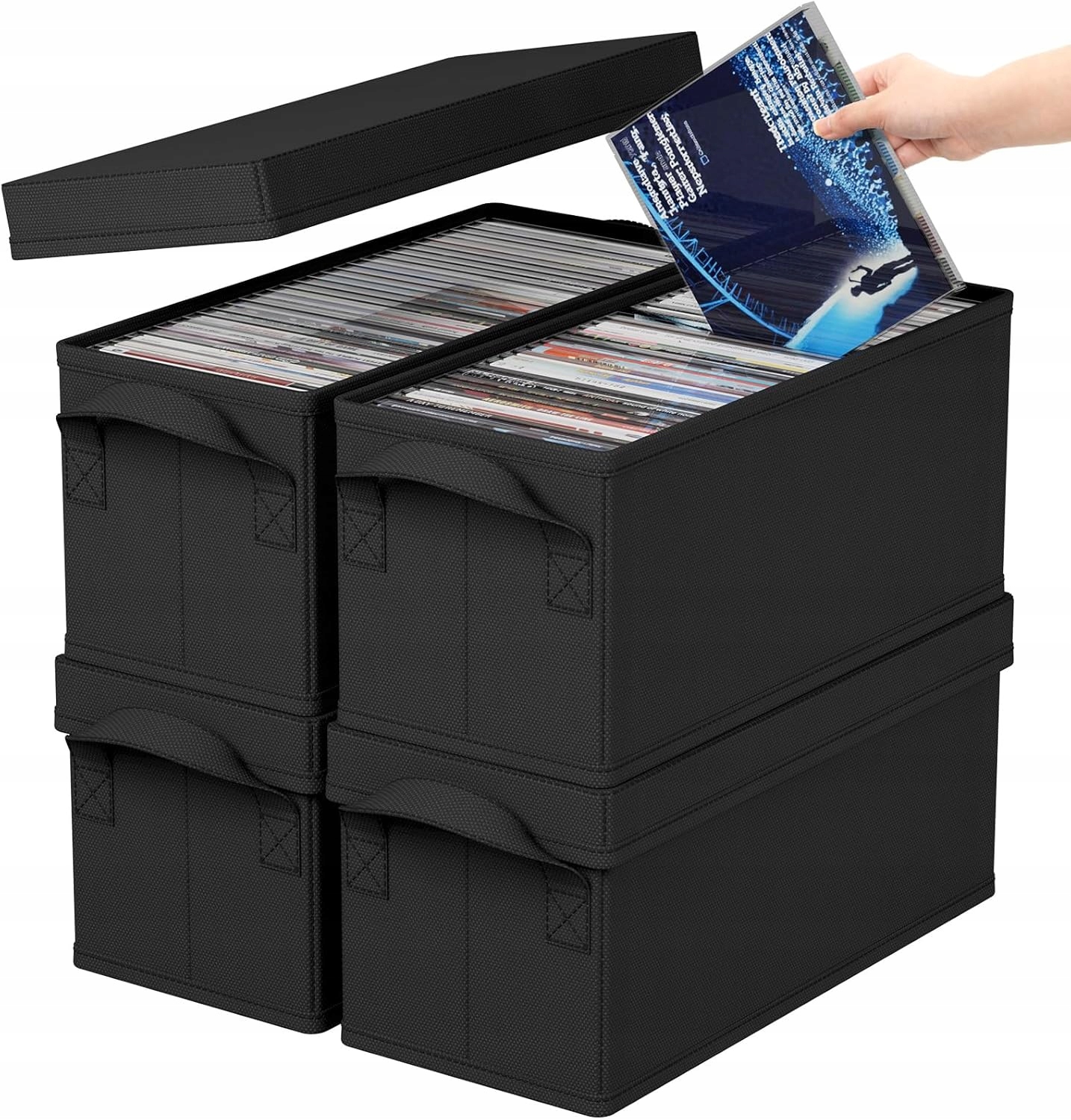 Pudełko Do Przechowywania Płyt CD Gier 4x Organizer Z Uchwytem Składane