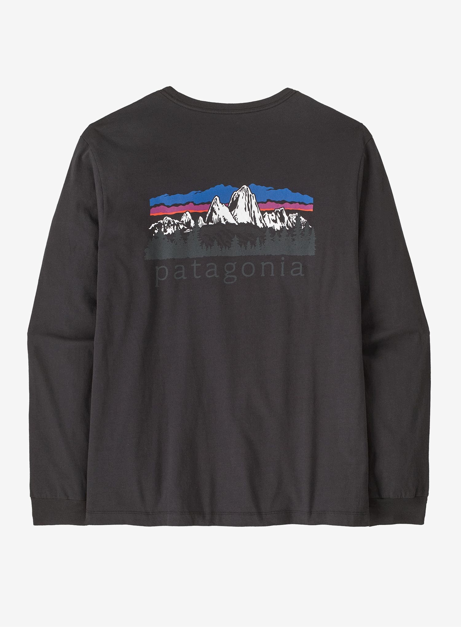 Bluza bez kaptura Patagonia L/s Fitz Roy Foothills T-Shirt ink black L