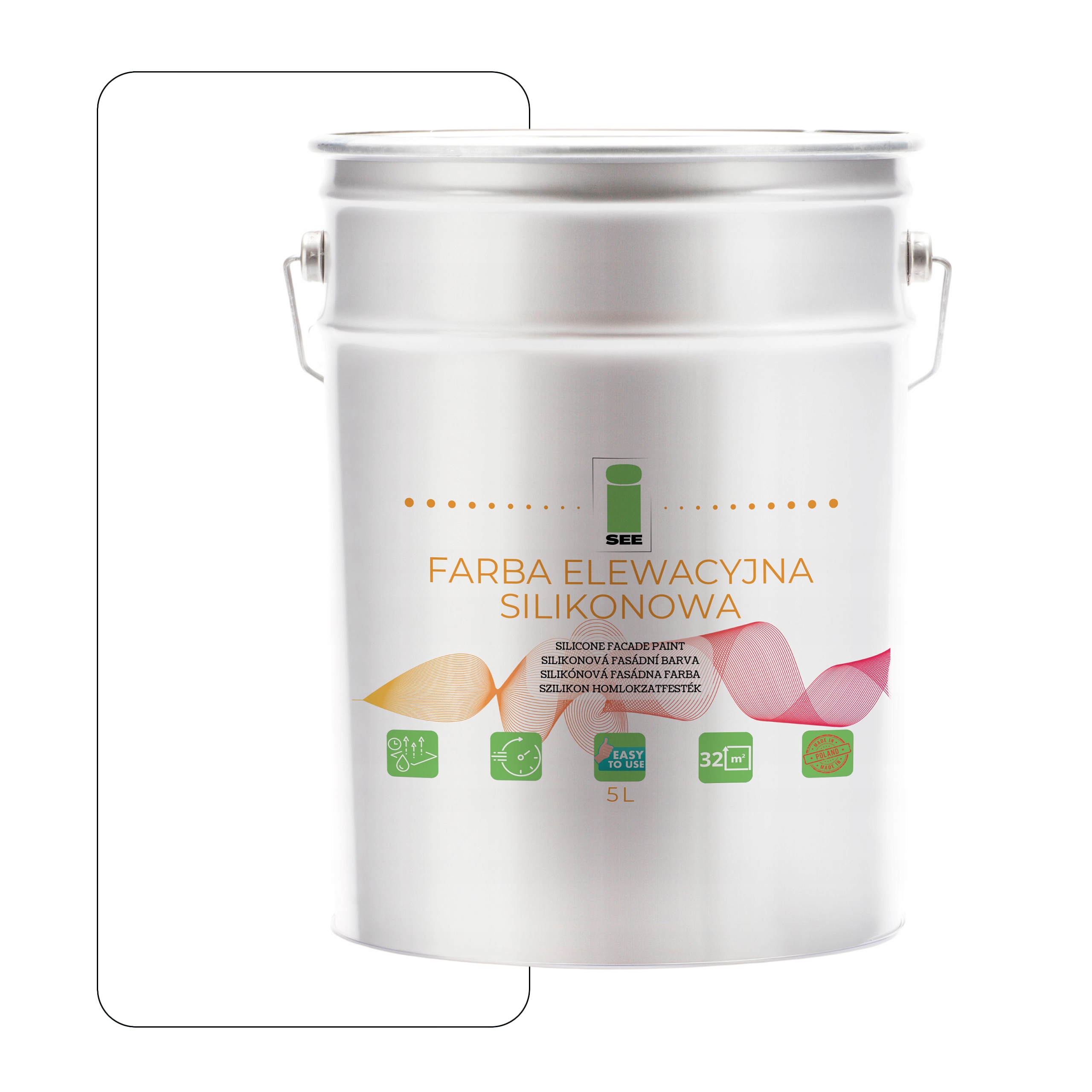Barva fasádní silikonová, prodyšná, 5 l, matná, bílá, čistá
