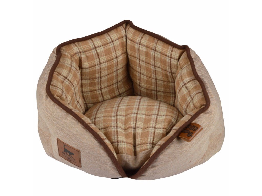 Levně Měkký pelíšek z polyesteru, kulatý, Ø 40 cm, béžová barva