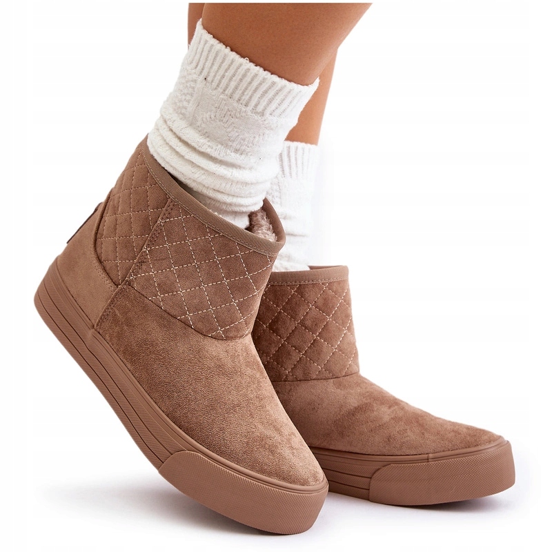 Kotníkové Boty Sněhule Na Zip Zateplené Kožešinou Big Star OO274A524 Béžové 37