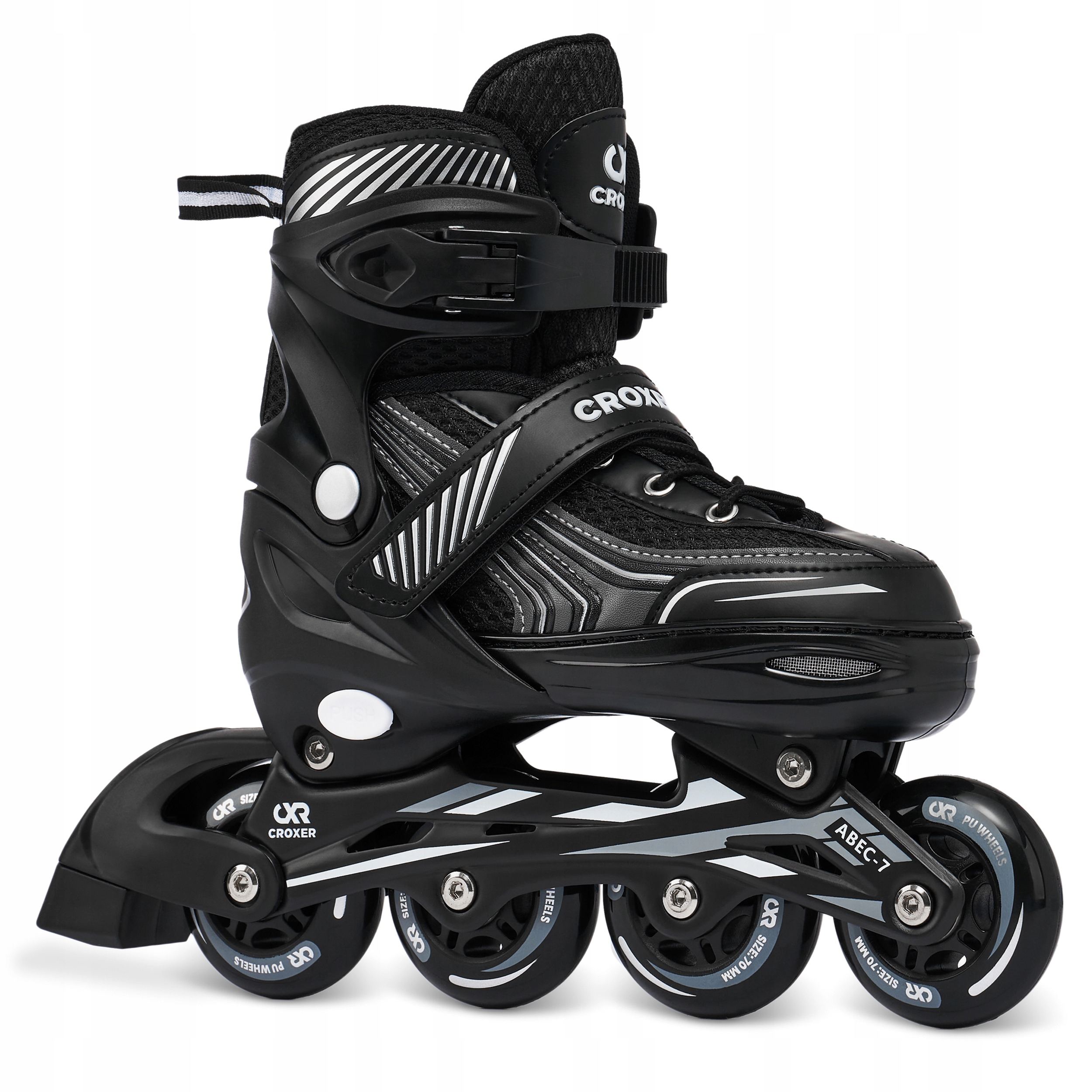 Rolki Regulowane Croxer Optima Black 35-38 Kauczuk Abec7
