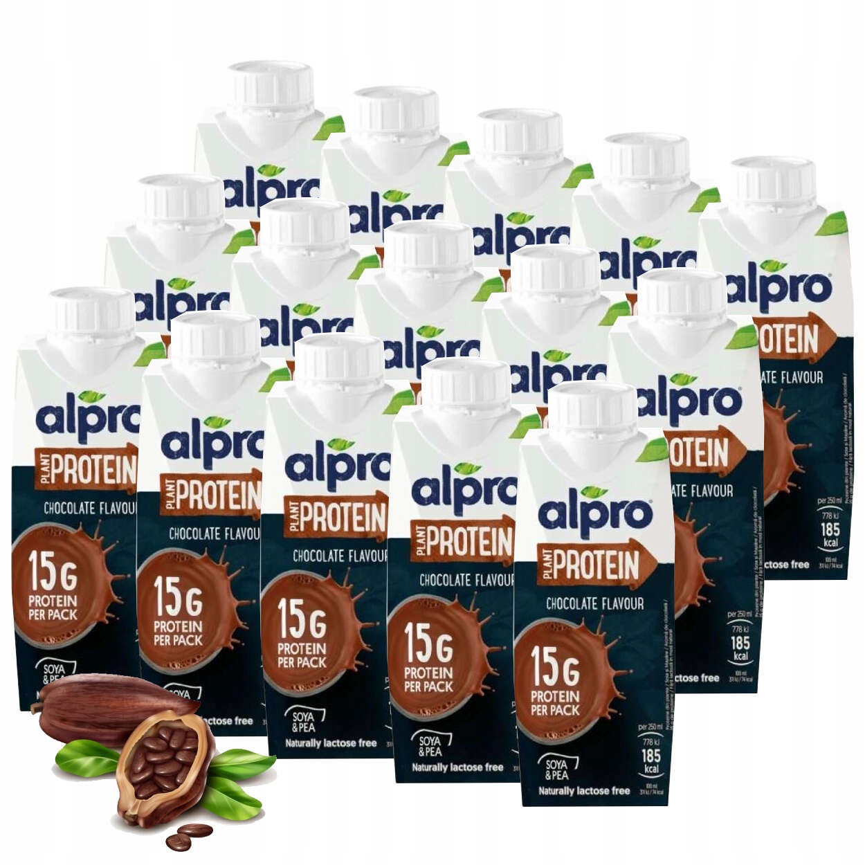Levně Rostlinný nápoj s vysokým obsahem bílkovin a čokoládovou příchutí Alpro Protein Choco 15 x 250 ml