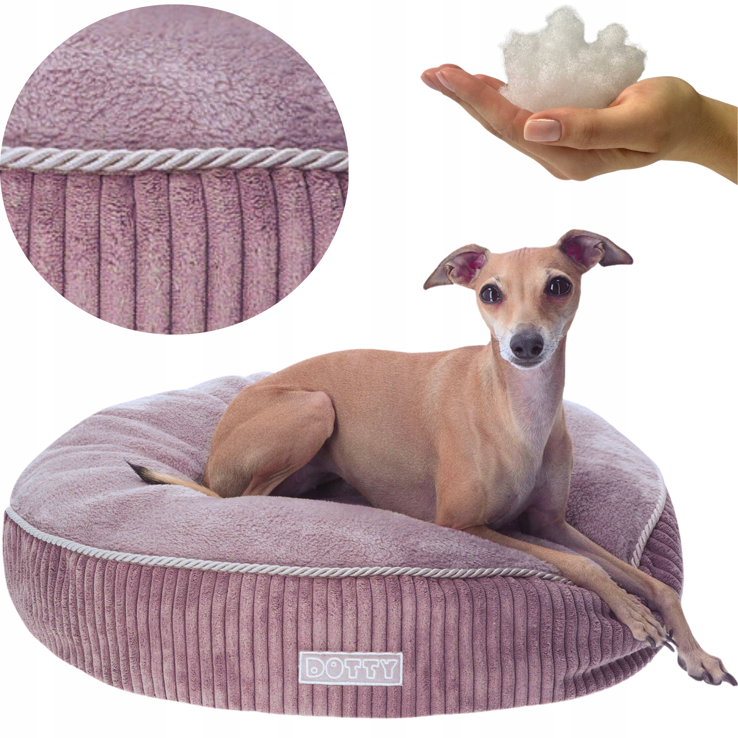 Pelíšek pro psa kulatý Dotty taburet polštář pro kočky plyš minky