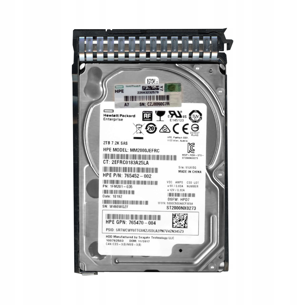 Hp 765452-002 2TB 7.2K 128MB SAS-3 2.5'' MM2000JEFRC
